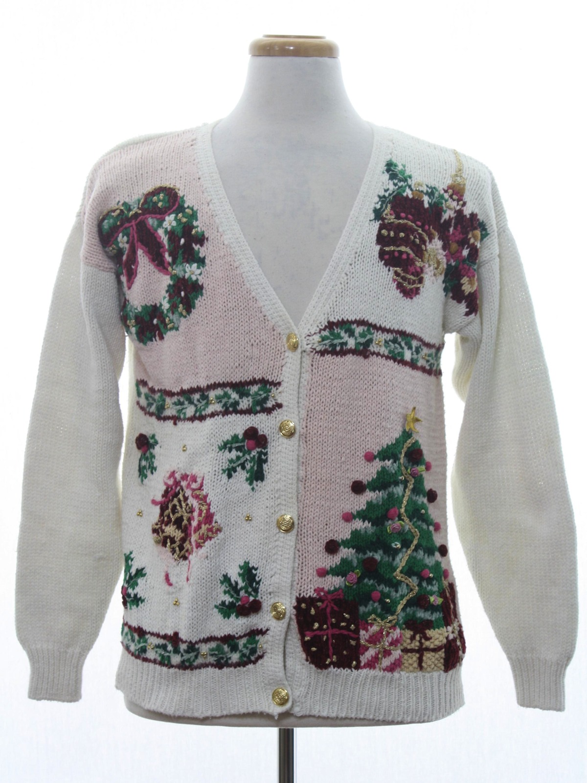 Ugly Christmas Cardigan Sweater: retro look -Erika Hand Knit- Unisex ...