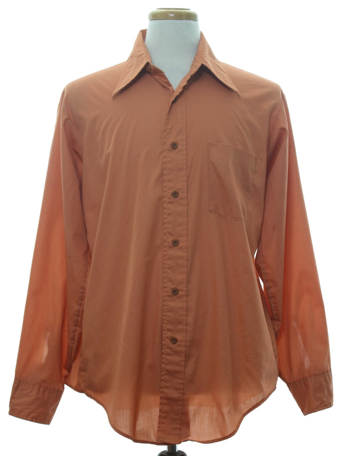 Vintage Van Heusen 417 1970s Shirt: 70s -Van Heusen 417- Mens teracotta ...