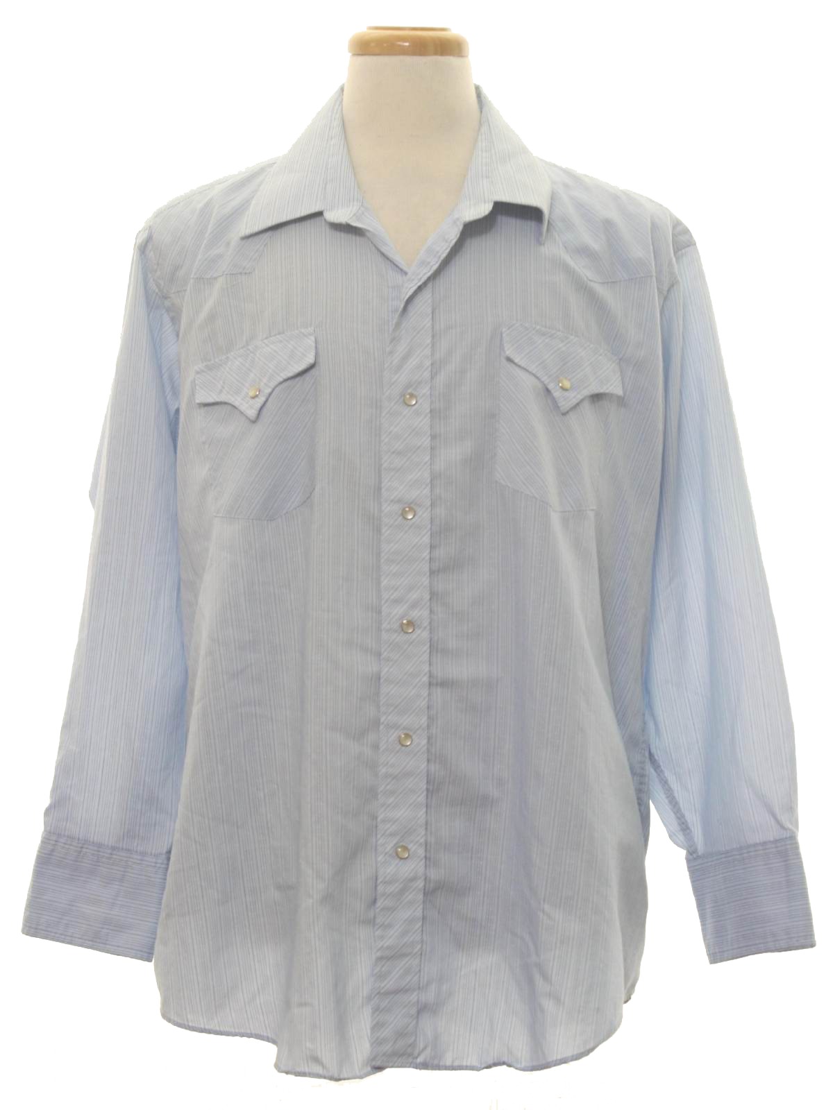 Rancher 1980s Vintage Western Shirt: 80s -Rancher- Mens powder blue ...