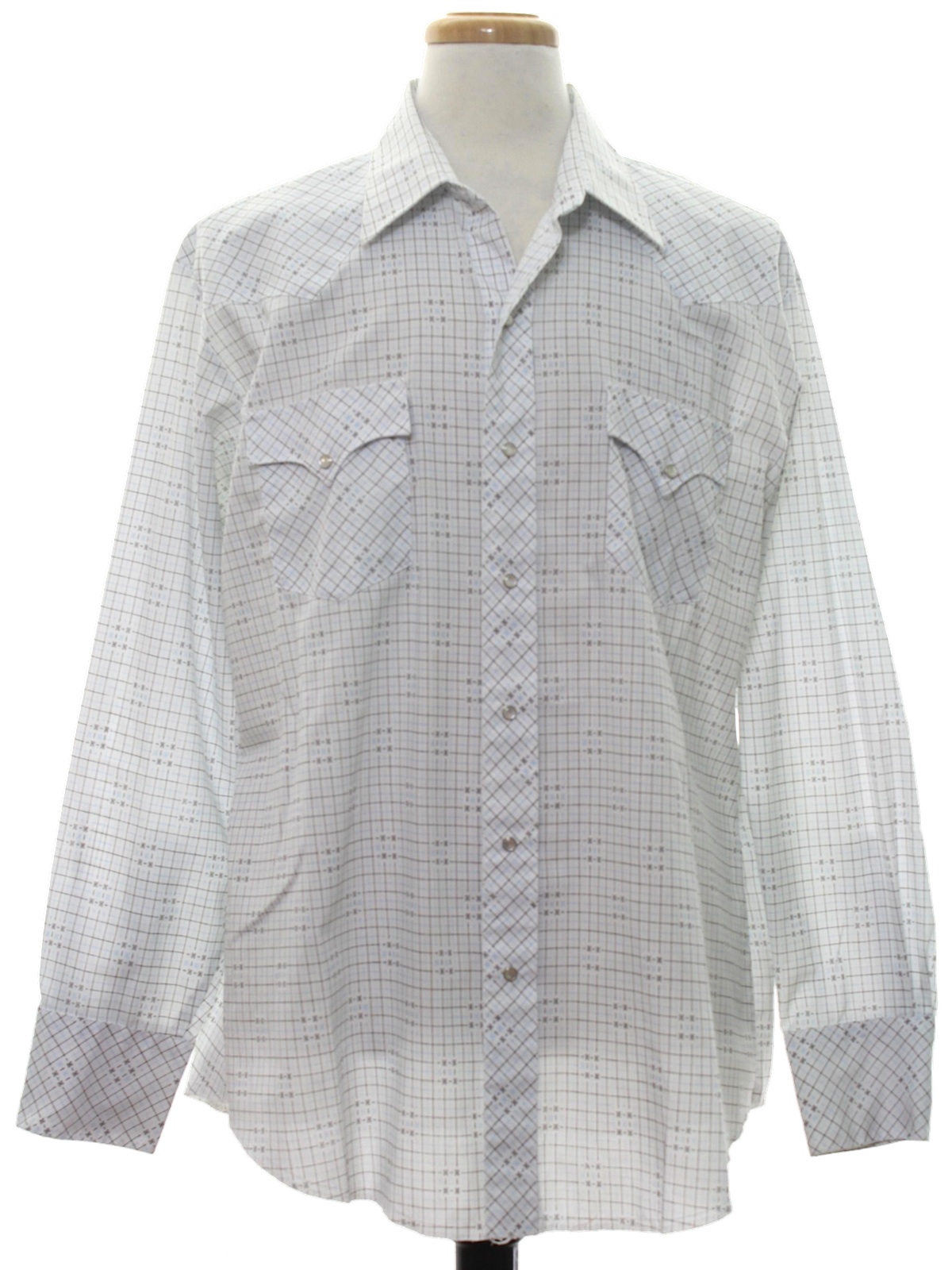 Karman Eighties Vintage Western Shirt: 80s -Karman- Mens white ...