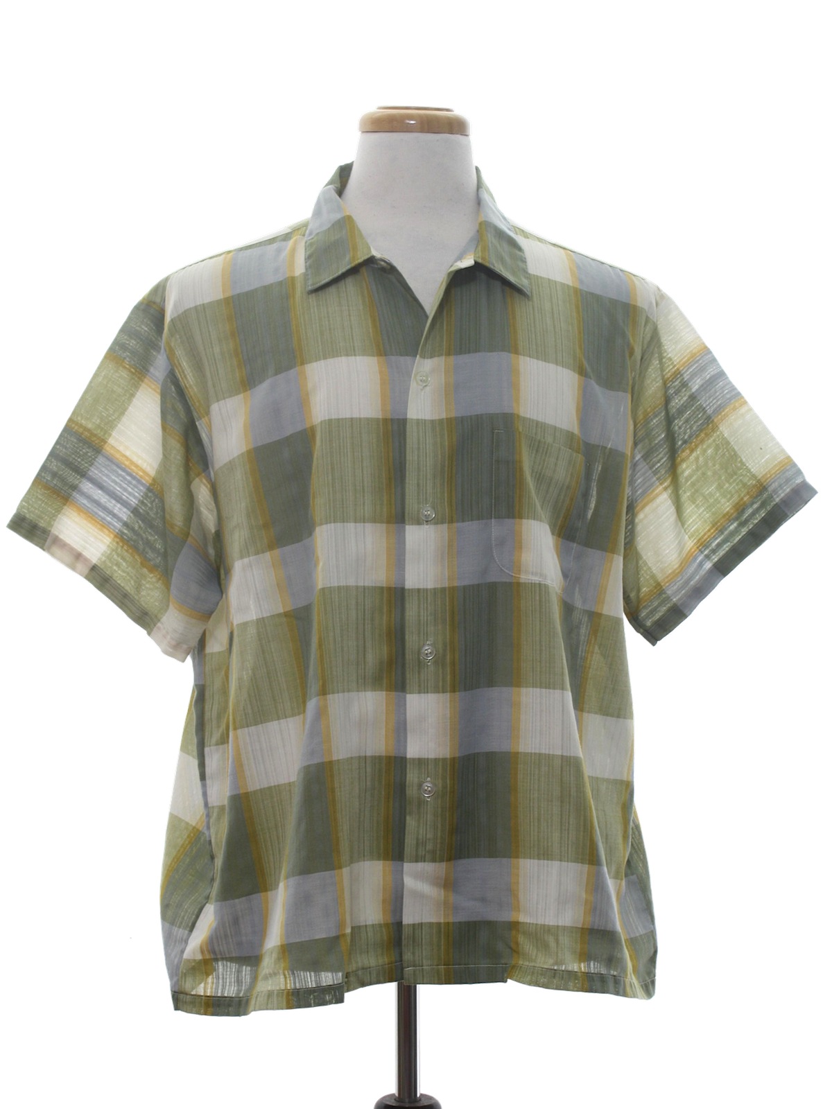 60's Ely Walker Shirt: 60s -Ely Walker- Mens white background polyester ...