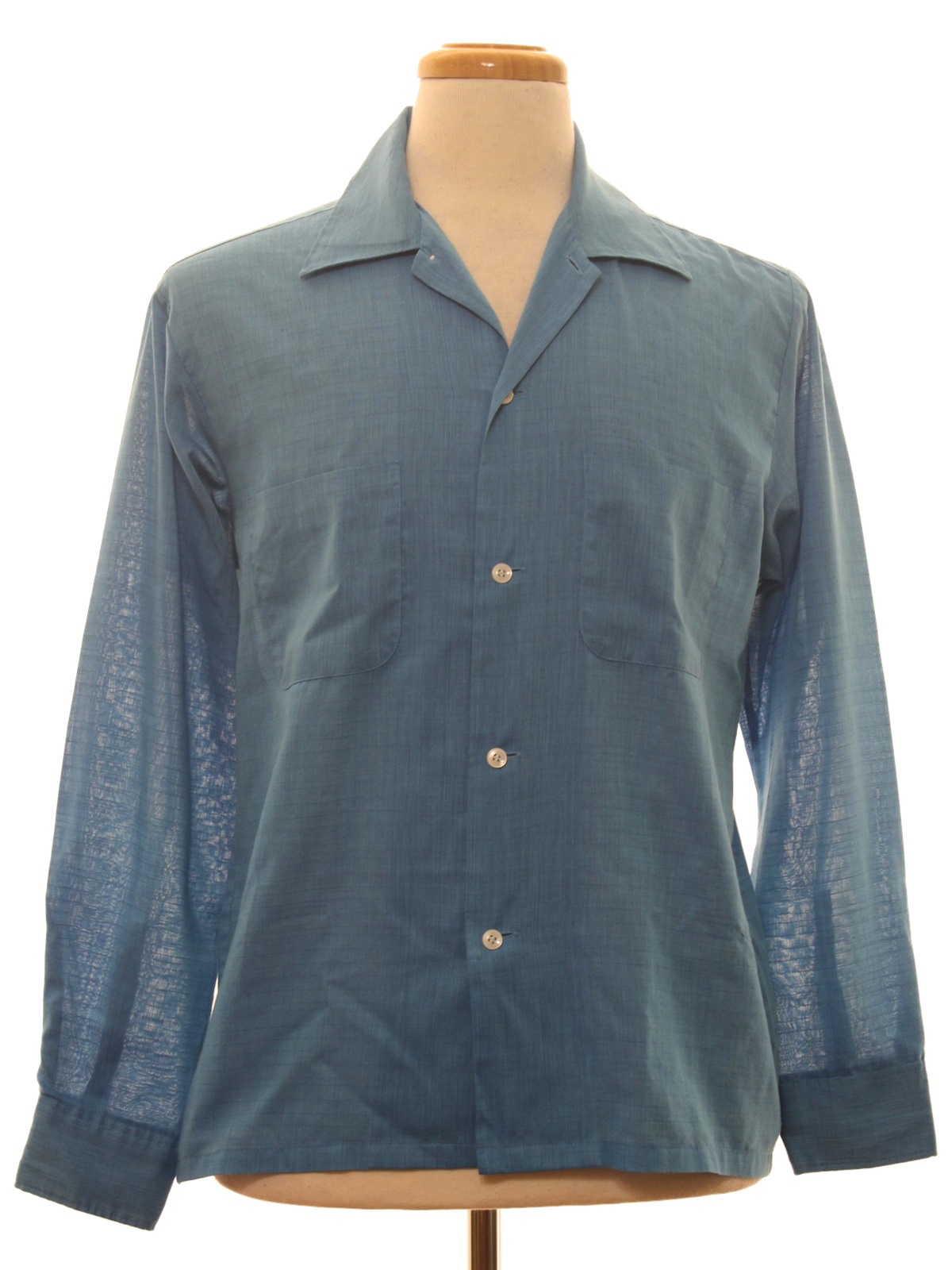 Vintage Sears 70's Shirt: 70s -Sears- Mens vivid blue background ...