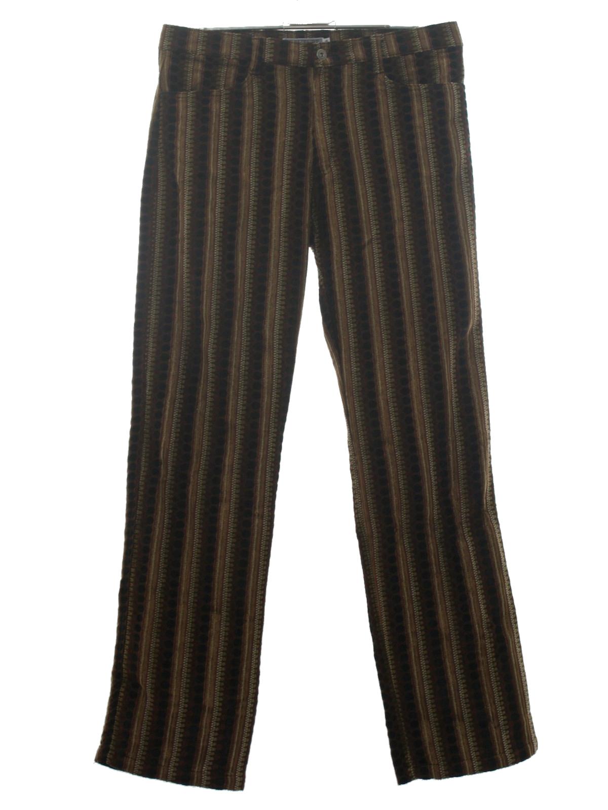 1970s Couture Pants: 70s -Couture- Mens black, beige and shades of ...