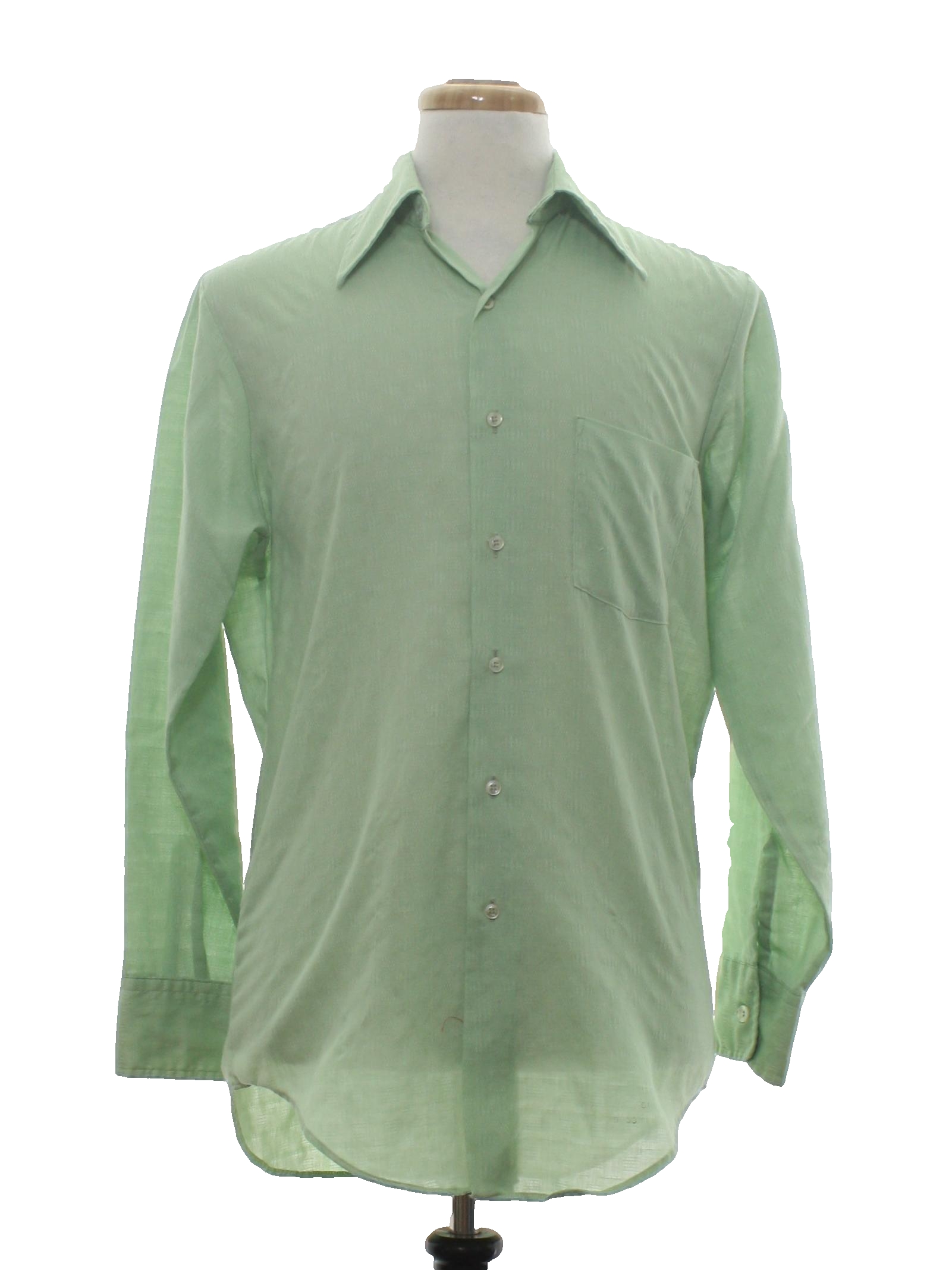 Retro 70's Shirt: 70s -K Mart- Mens light green background, polyester ...