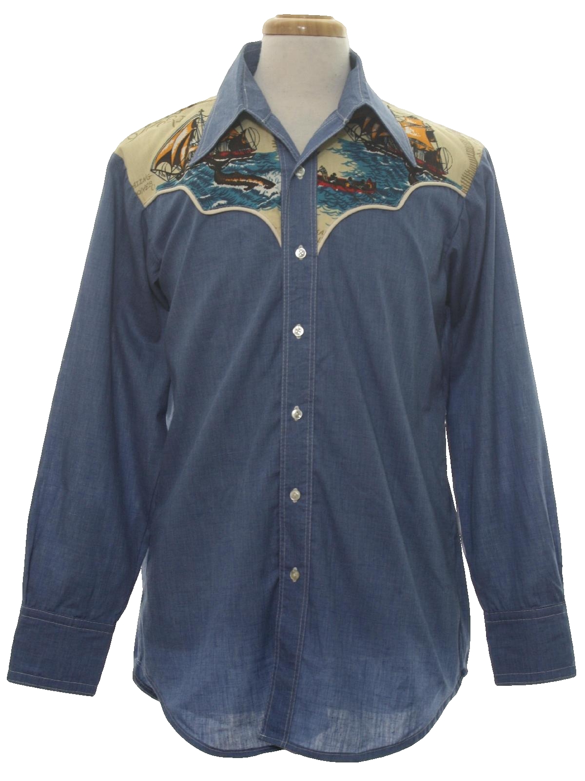 (Home Sewn) Seventies Vintage Western Shirt: 70s -(Home Sewn)- Mens ...