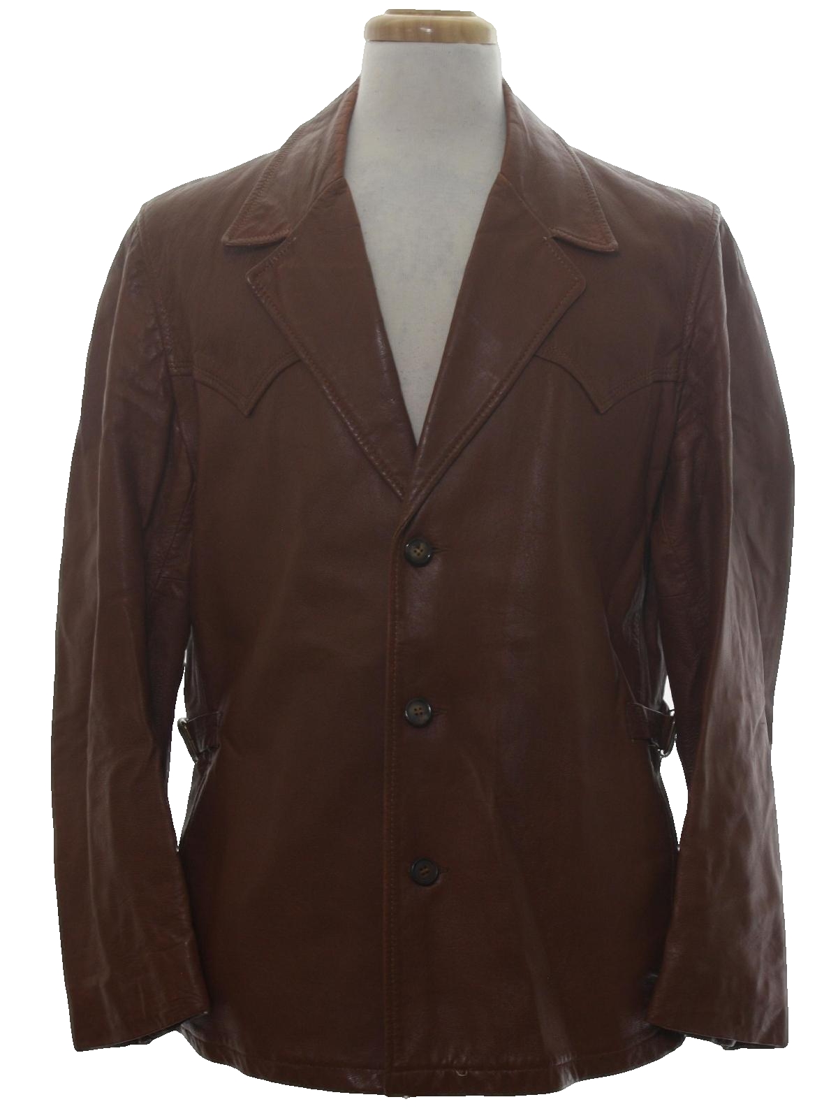 Retro 1960's Leather Jacket: 60s -No Label- Mens brown smooth soft ...