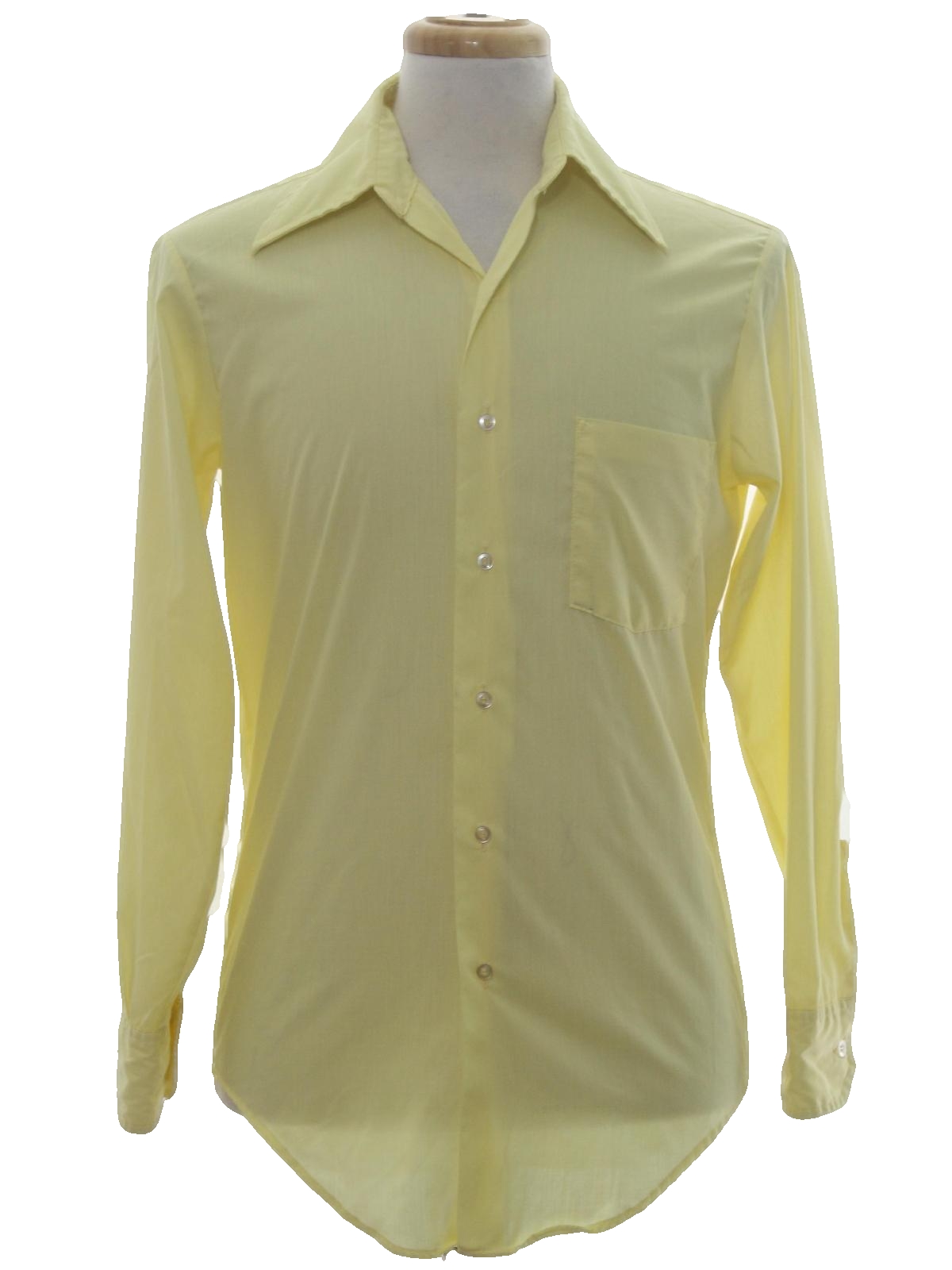 1970's Shirt (John Blair): 70s -John Blair- Mens sunny yellow cotton ...
