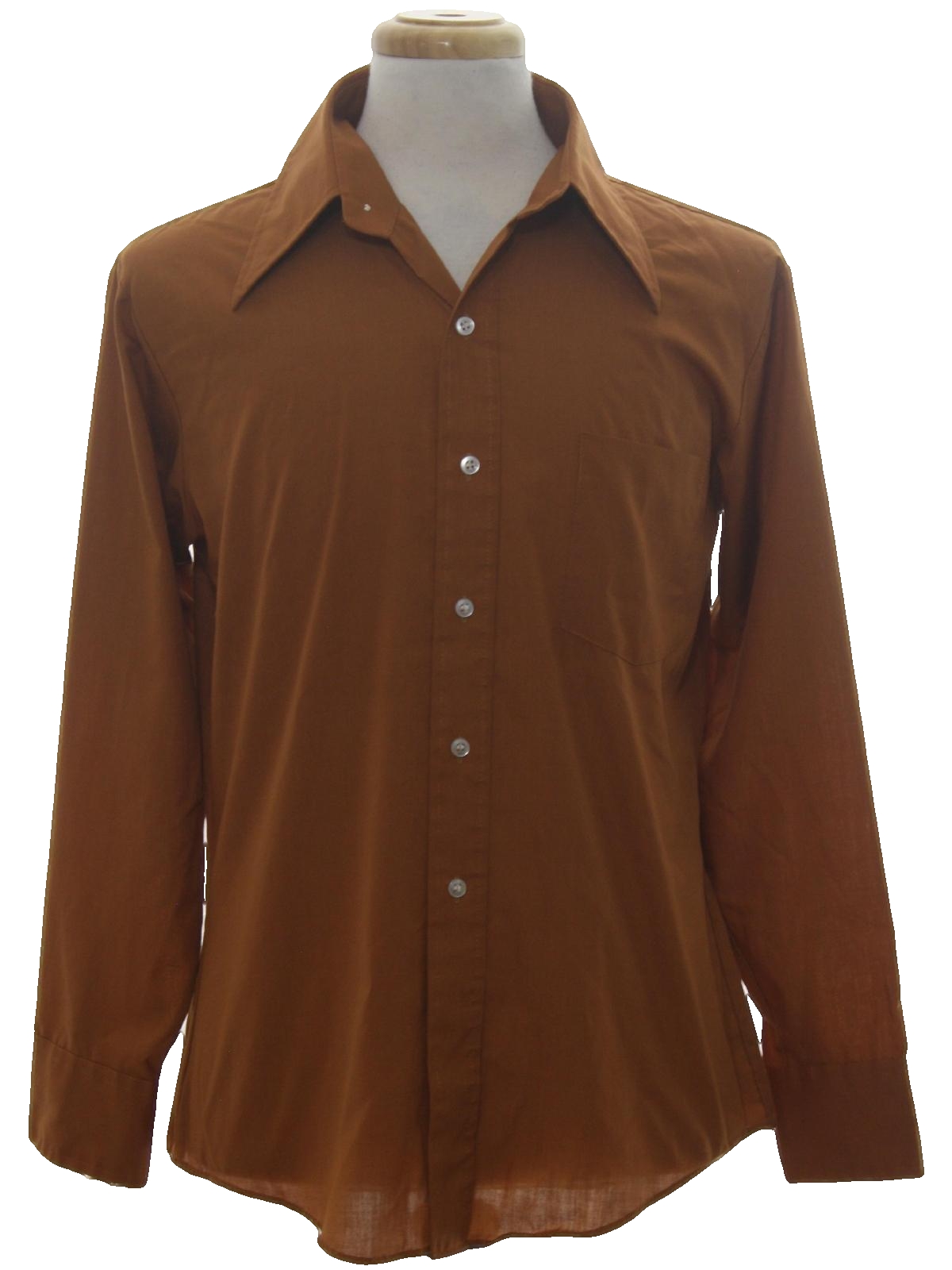 1970's Shirt (Kings Road): 70s -Kings Road- Mens saddle brown ...