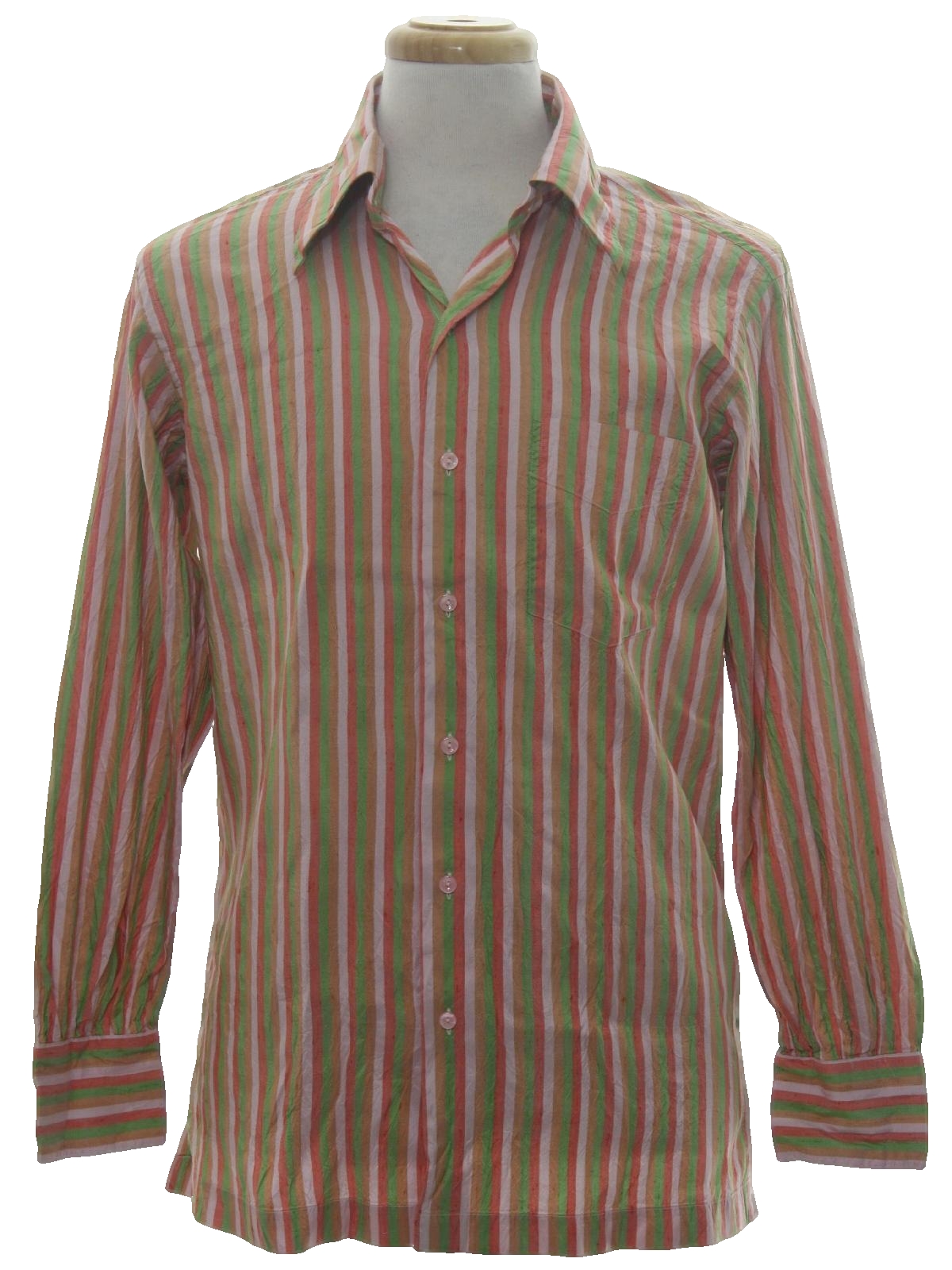 Vintage 1960s Shirt: Late 60s or early 70s -no label- Mens powder pink ...