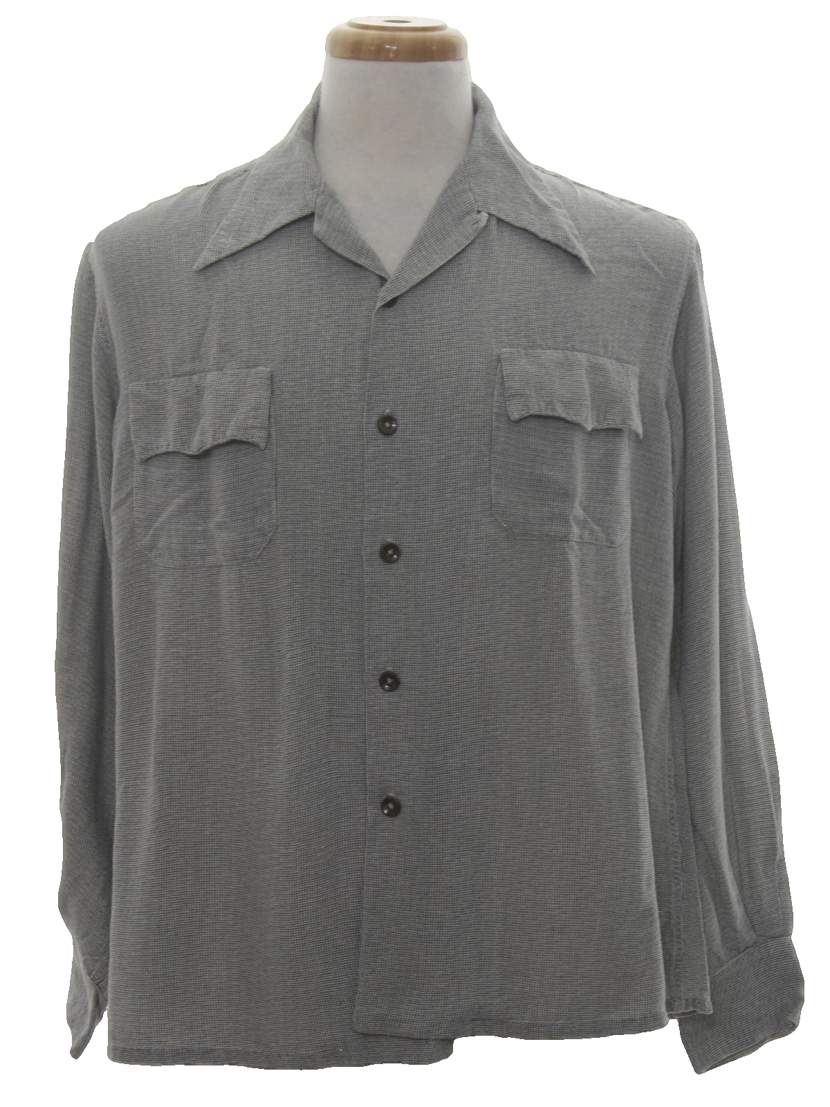 1950's Vintage Delmonico Gabardine Shirt: 50s -Delmonico- Mens