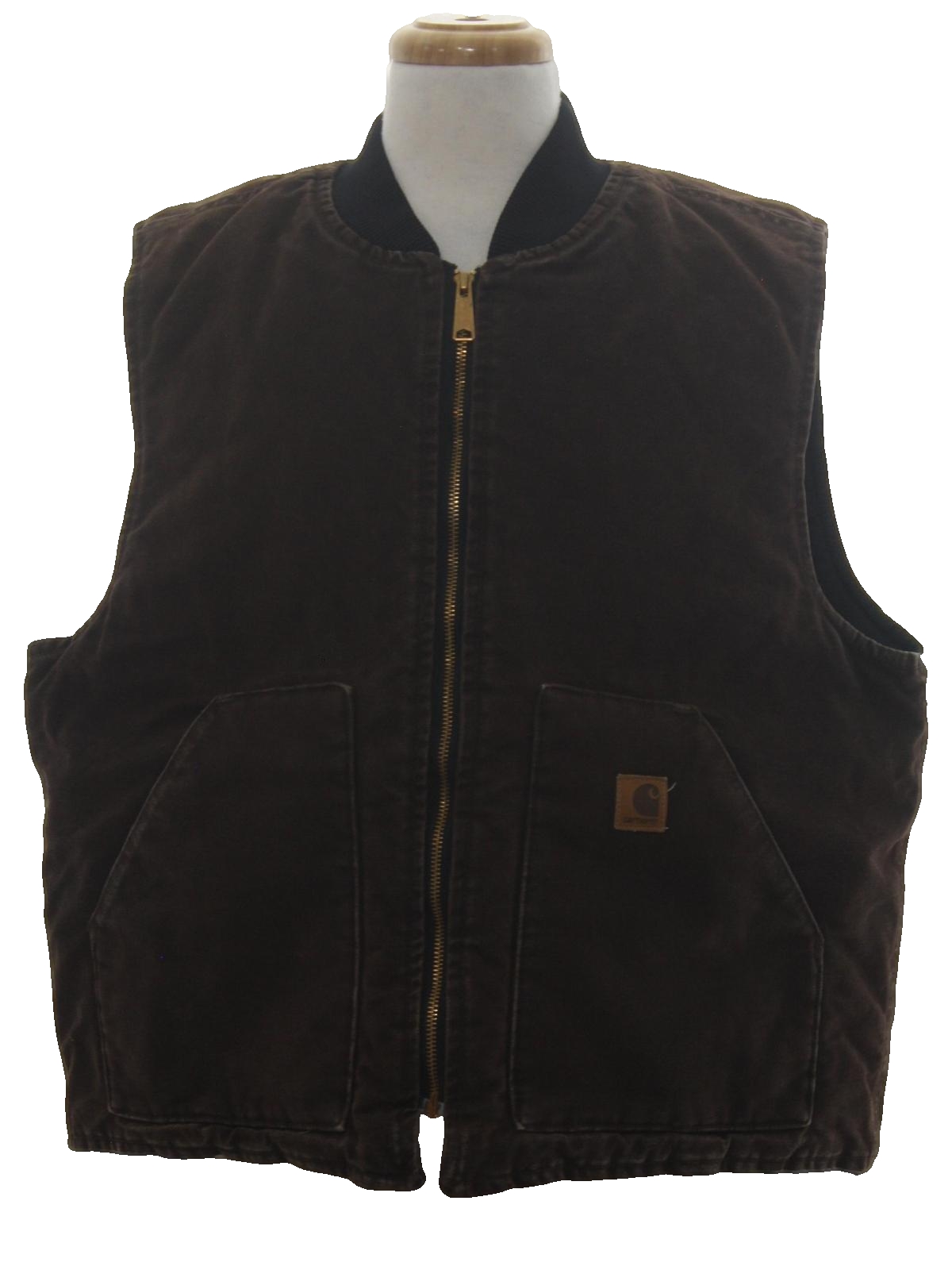 1980s Vintage Vest: 80s -Carhartt Made in USA- Mens dark brown ...