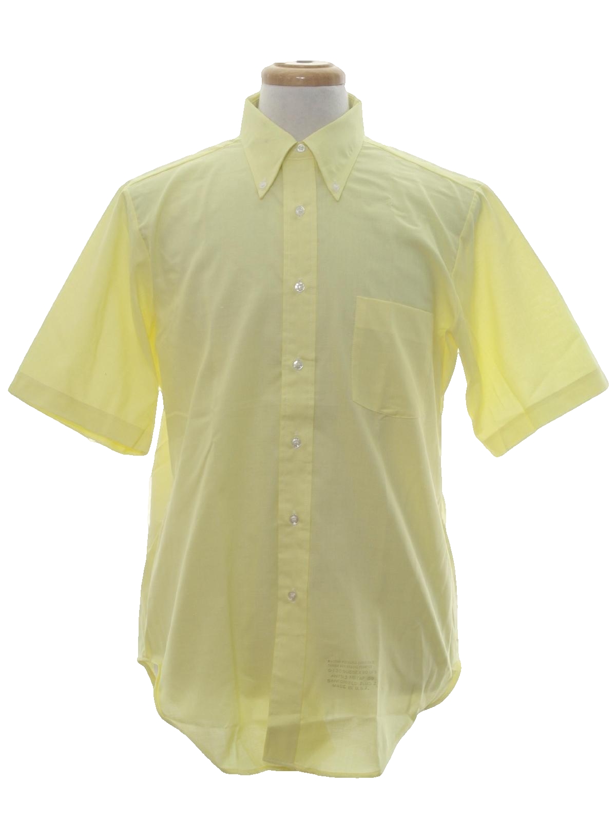 Arrow Seventies Vintage Shirt: 70s -Arrow- Mens lemon yellow background ...