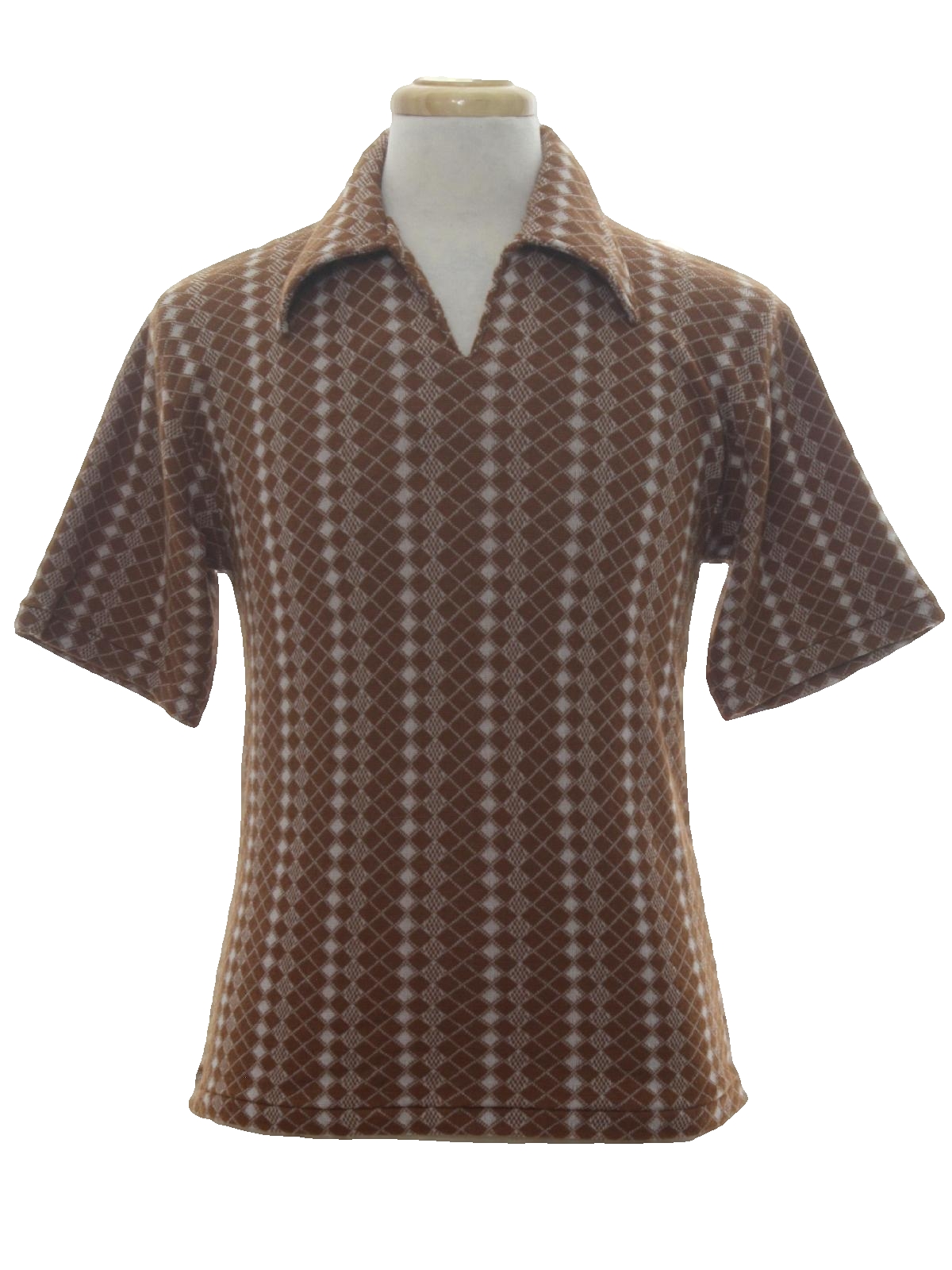 1970's Vintage Heritage Knit Shirt: 70s -Heritage- Mens mocha brown ...