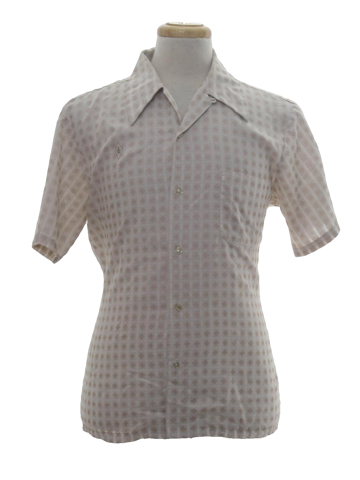 Retro Seventies Shirt: 70s -care label- Mens white background polyester ...