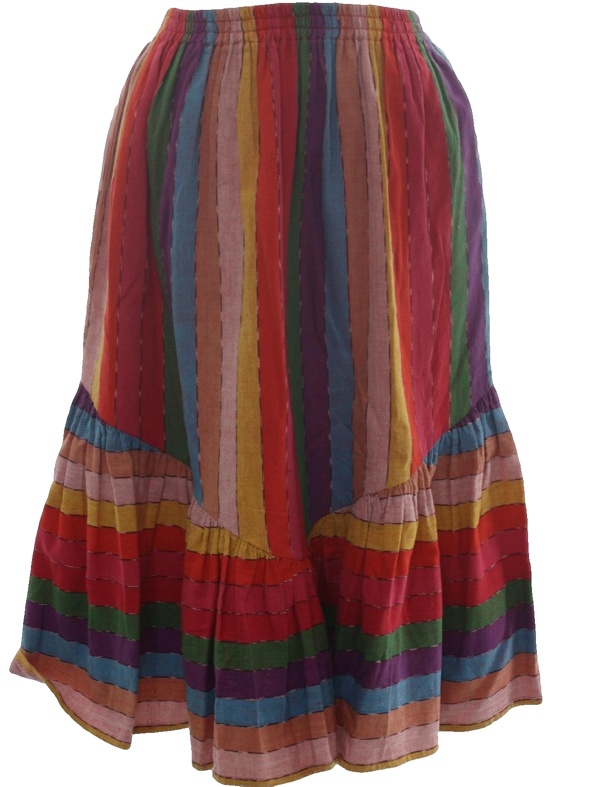 Retro 1980s Hippie Skirt: 80s -Care Label Only- Womens rainbow striped ...