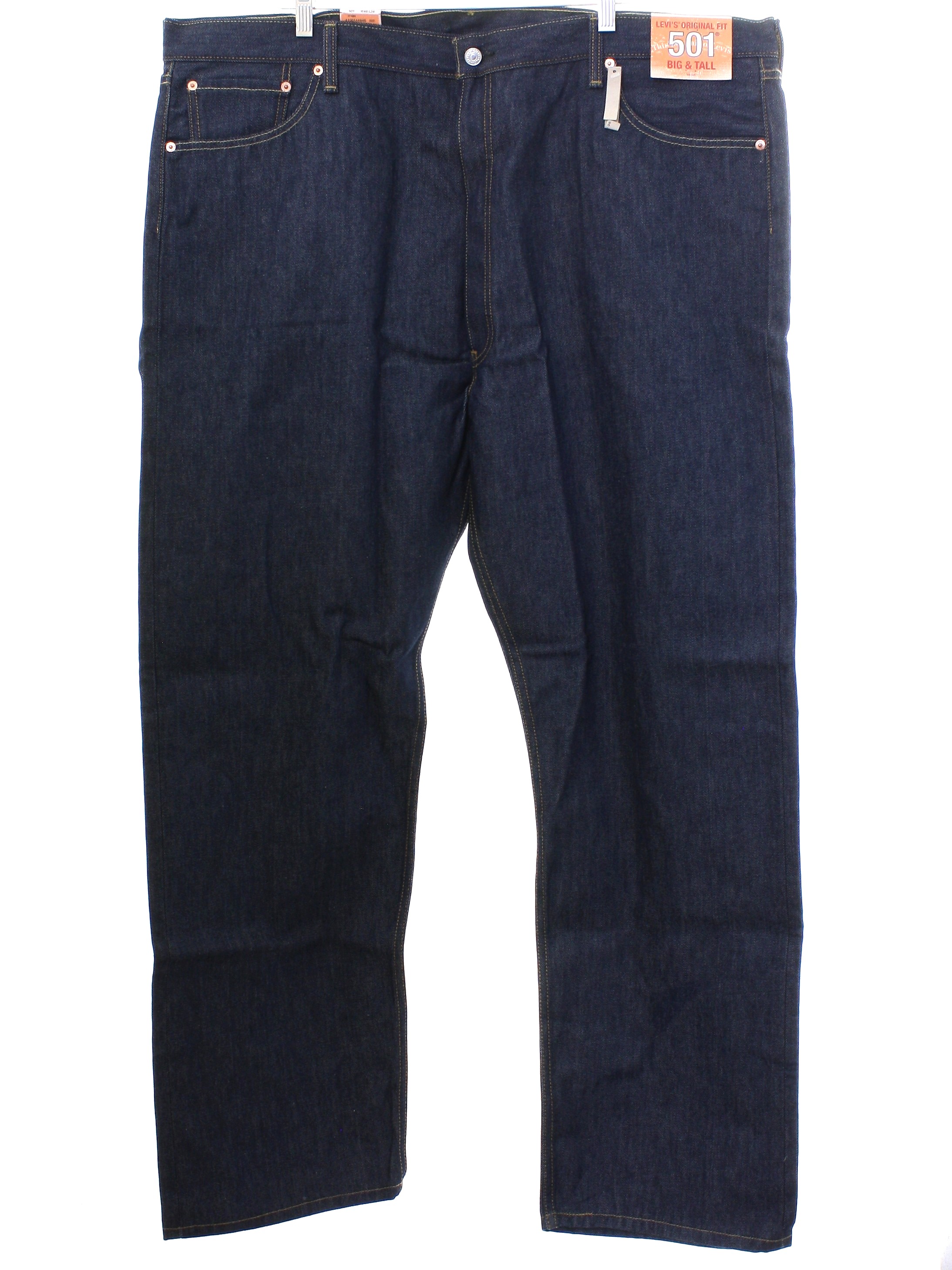Vintage 1990's Pants: Late 90s -Levis 501s- Mens dark blue cotton denim ...