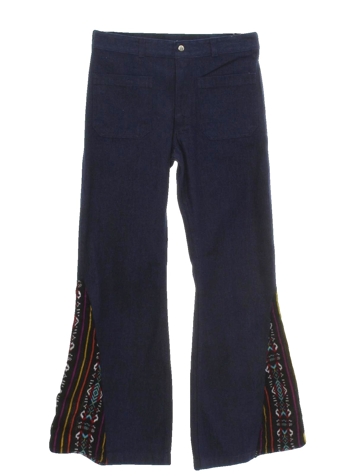 Vintage 70s Bellbottom Pants: 70s style -Seafarer- Mens dark blue ...