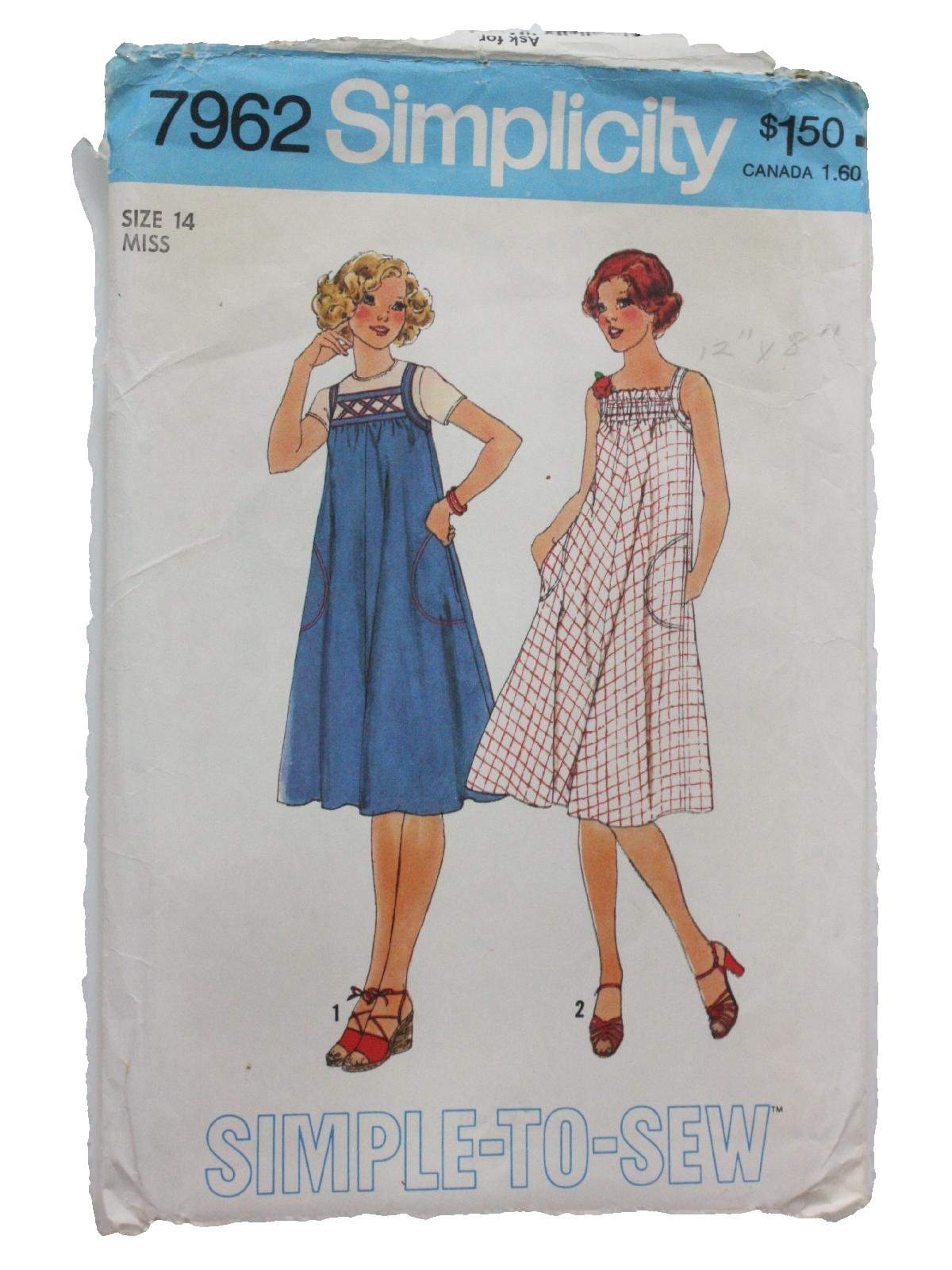 Retro 70s Sewing Pattern 70s Simplicity Pattern No 7962 Womens Pullover Dress Or Jumper 2203