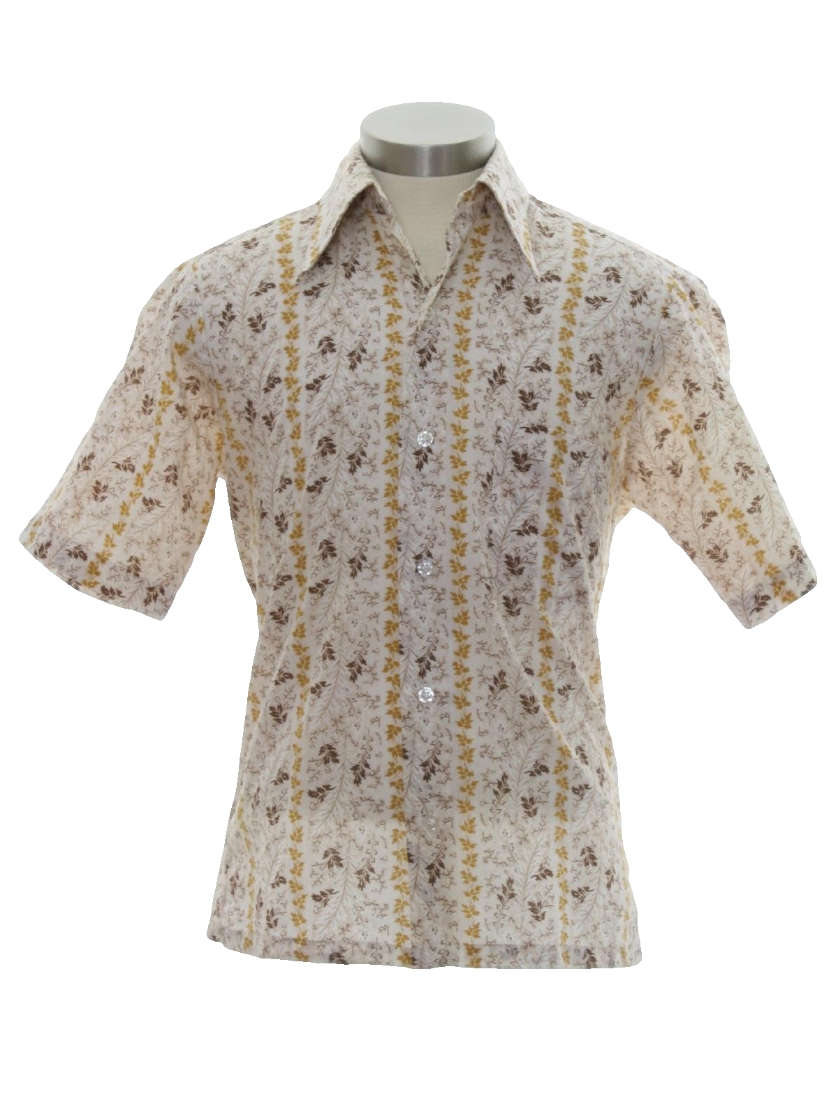 Vintage 70s Shirt: 70s -Montgomery Ward- Mens white background ...
