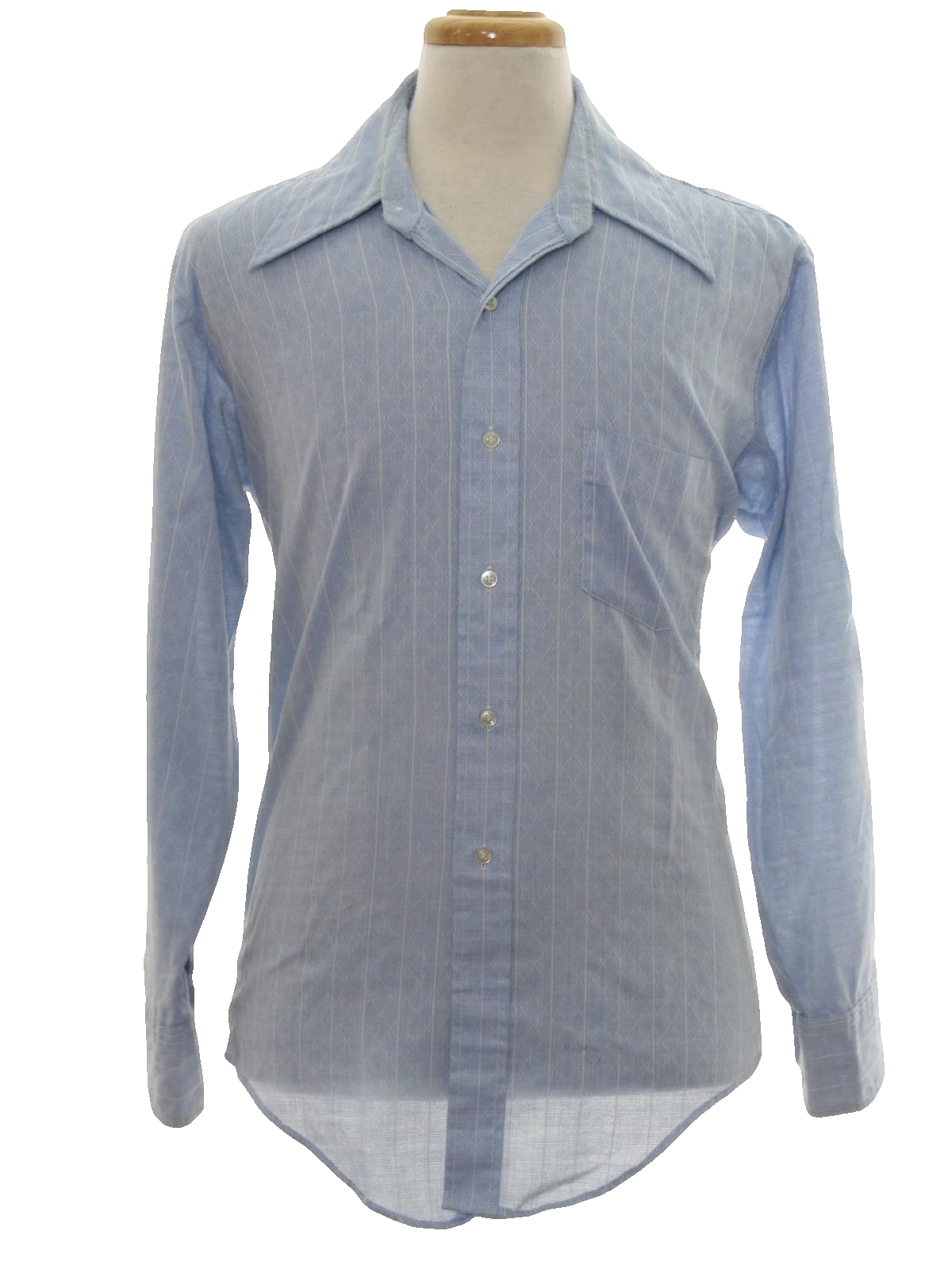 Supre Macy 70's Vintage Shirt: 70s -Supre Macy- Mens light blue with ...