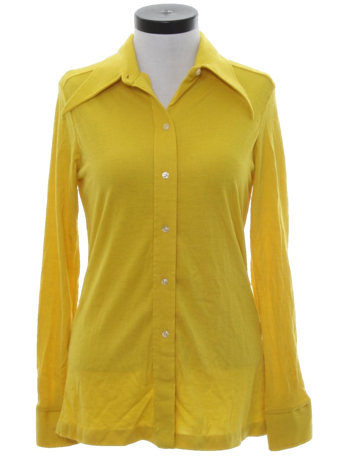 1970's Vintage Sears Disco Shirt: 70s -Sears- Womens mustard background ...