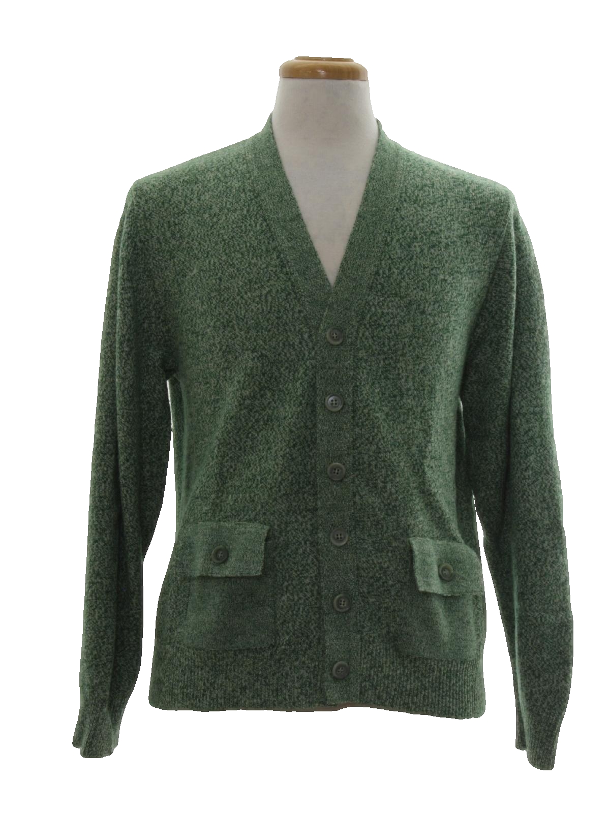 Jantzen Sixties Vintage Caridgan Sweater: 60s -Jantzen- Mens dark green ...