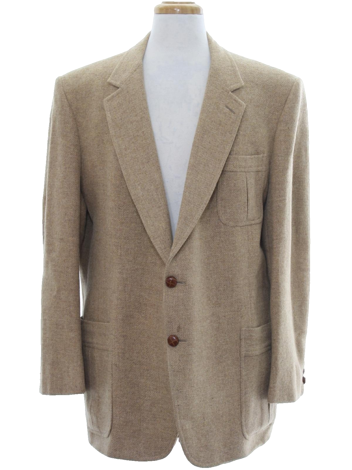 Vintage 1970's Jacket: 70s -Mavest- Mens tan, polyester, wool tweed ...