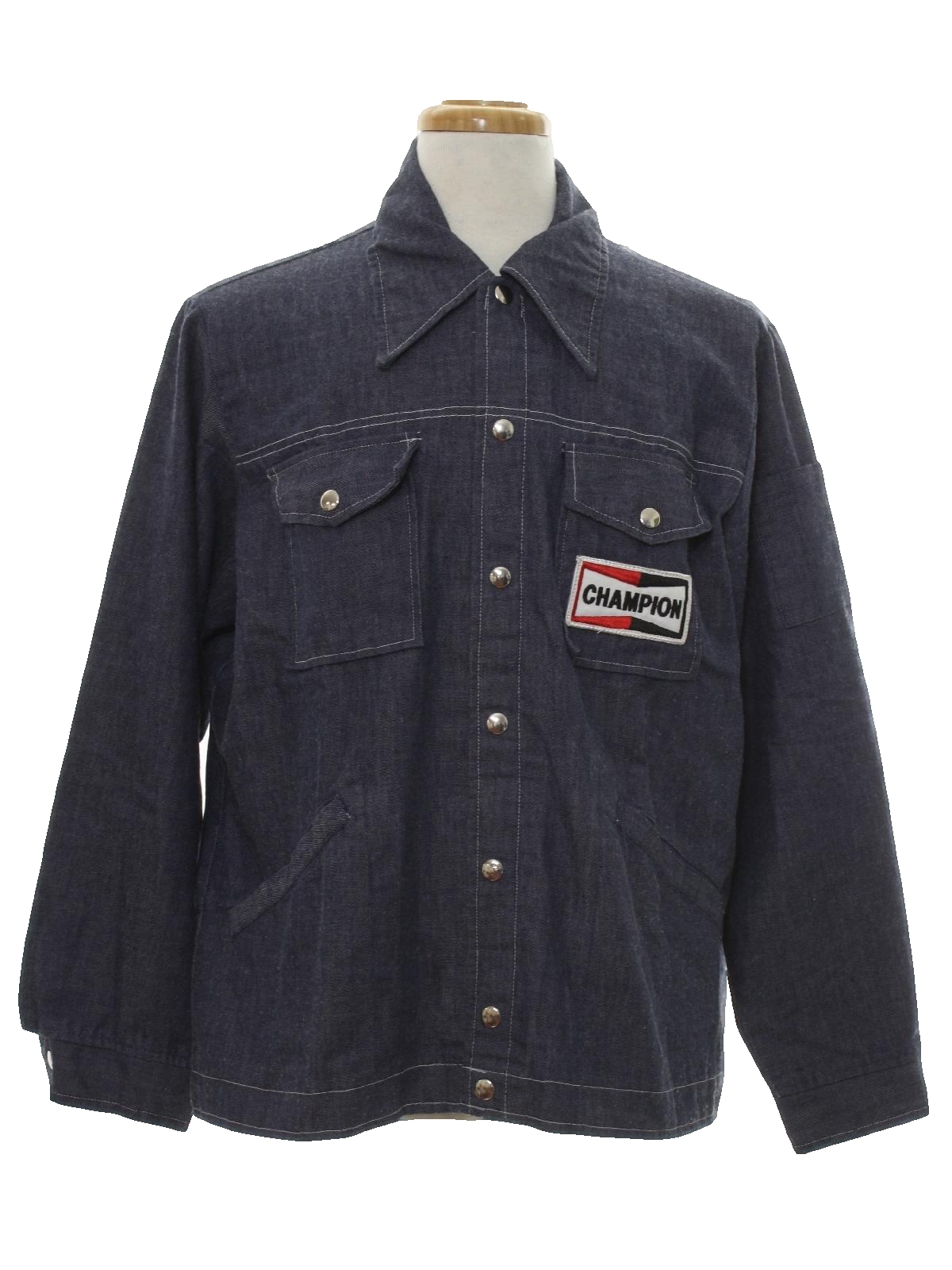 1970's Vintage Champion Jacket: 70s -Champion- Mens dark blue ...