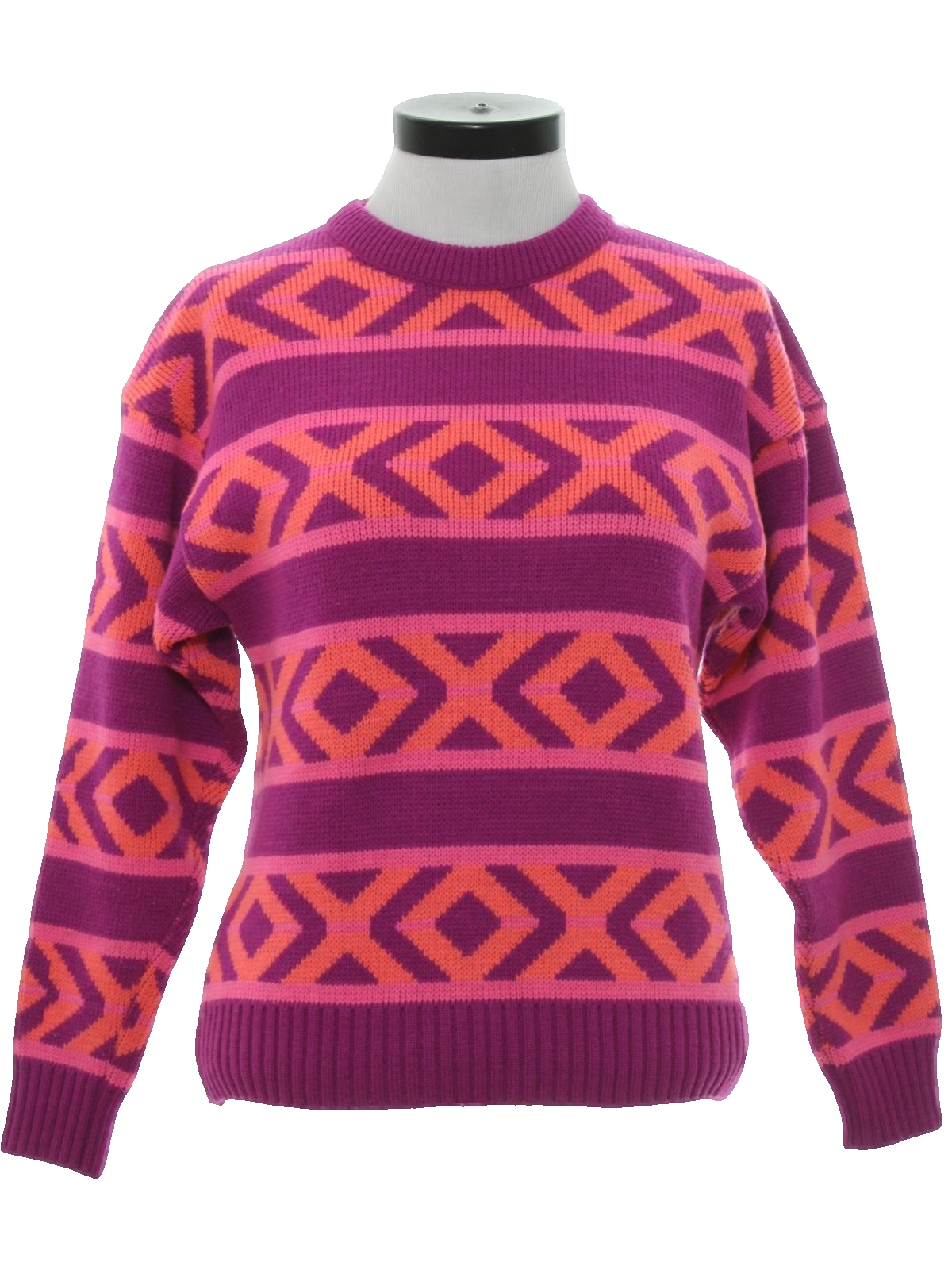 80s Retro Sweater: 80s -Mountain Lid Woolens- Womens purple, florescent ...