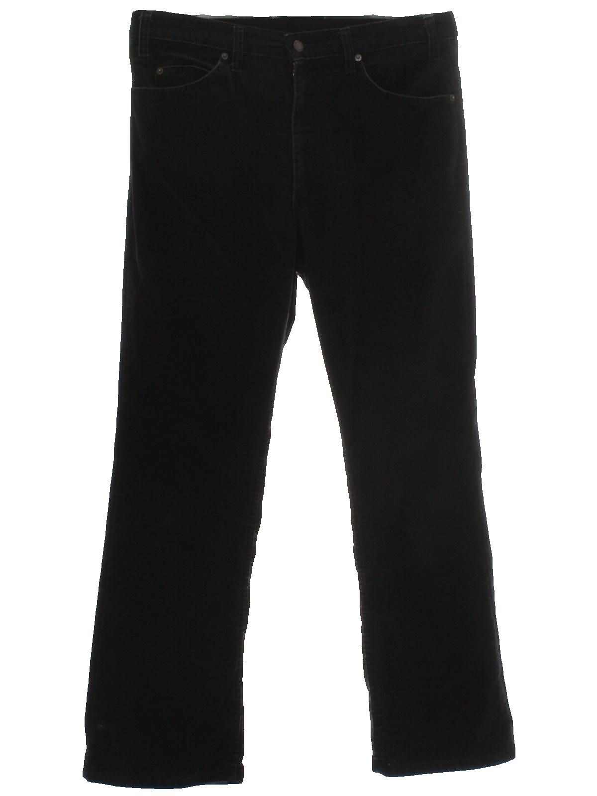 1970's Retro Flared Pants / Flares: 70s -Levis- Mens black cotton ...