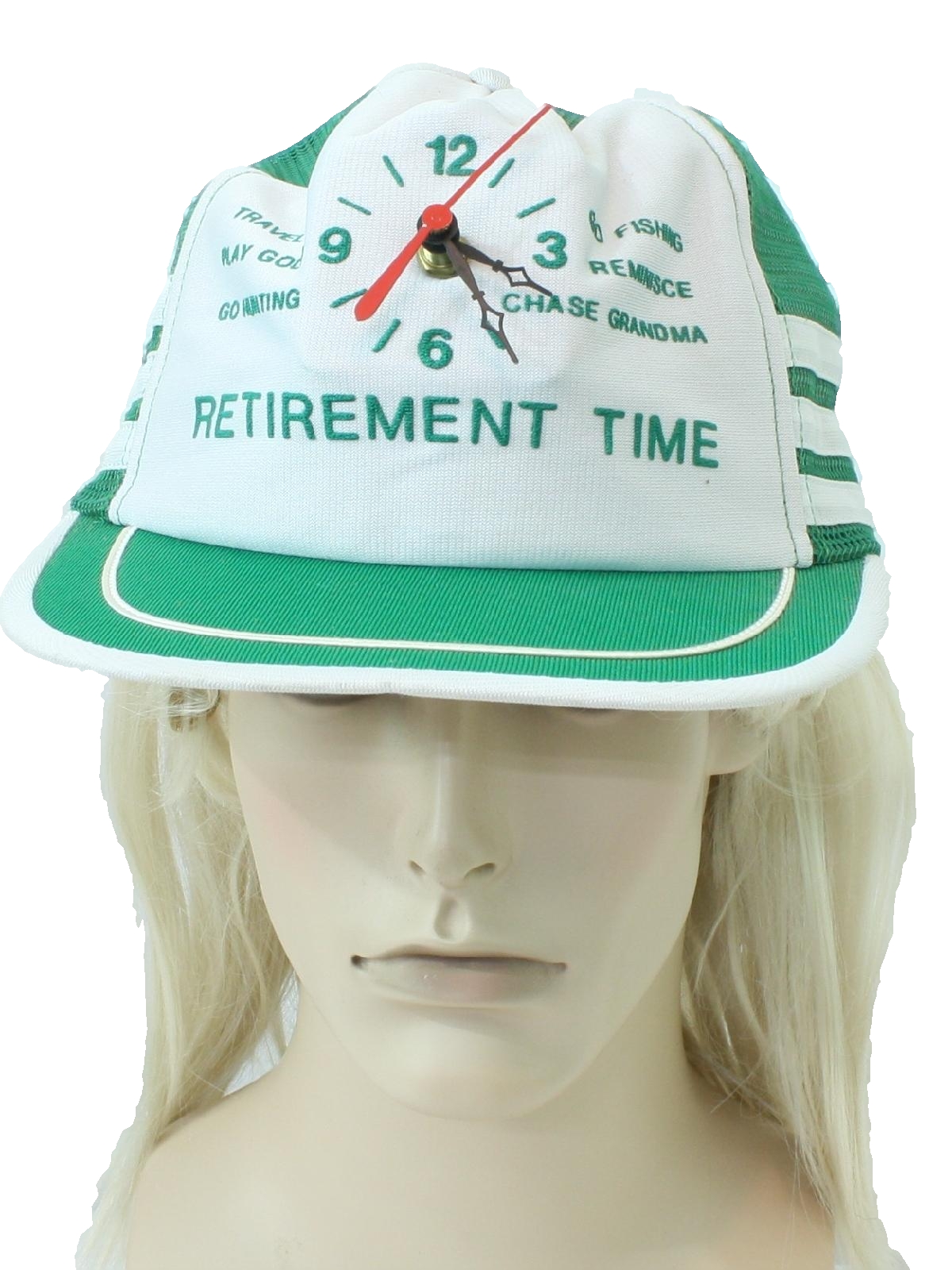 80s Hat Sports Time 80s Sports Time Mens Kelley Green And White