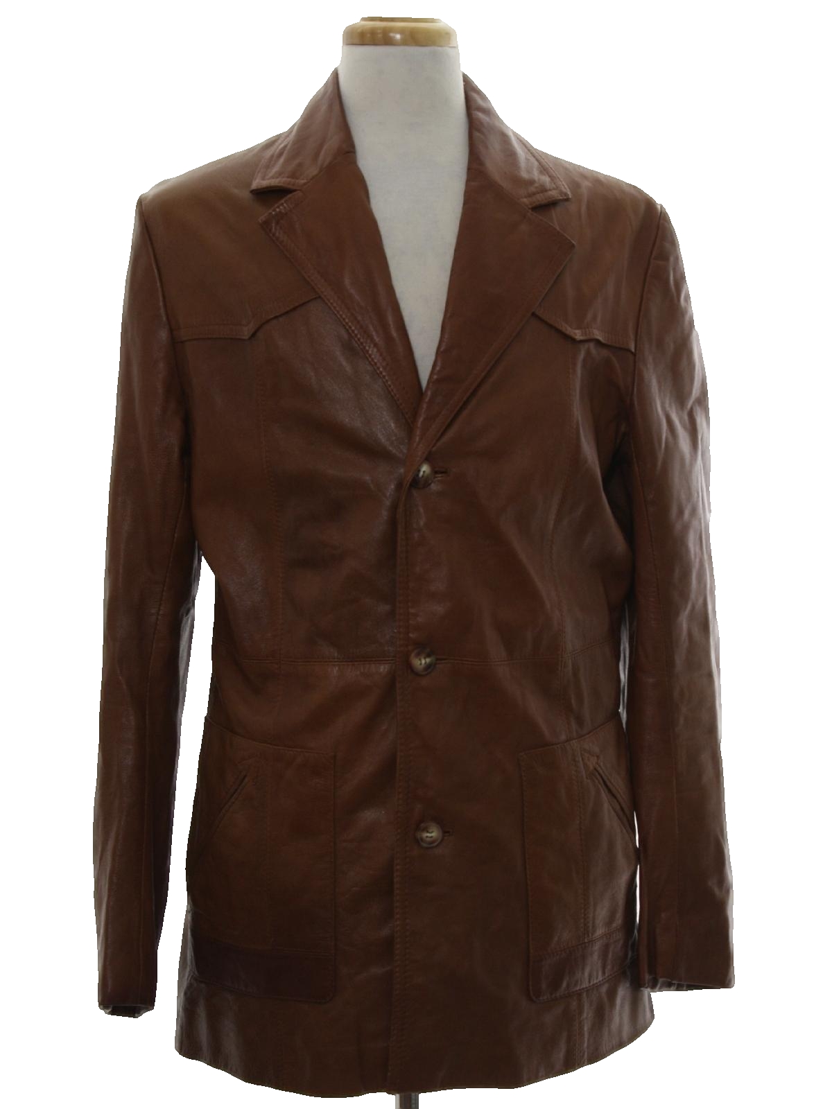 Retro 70's Leather Jacket: 70s -Goya de Espana- Mens antiqued russet ...