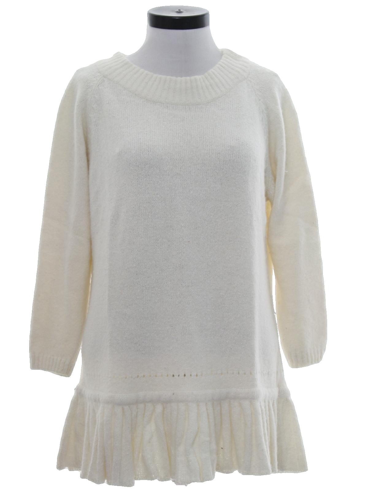 Retro 90's Sweater: 90s -Gerard- Womens white cream blended silk rayon ...