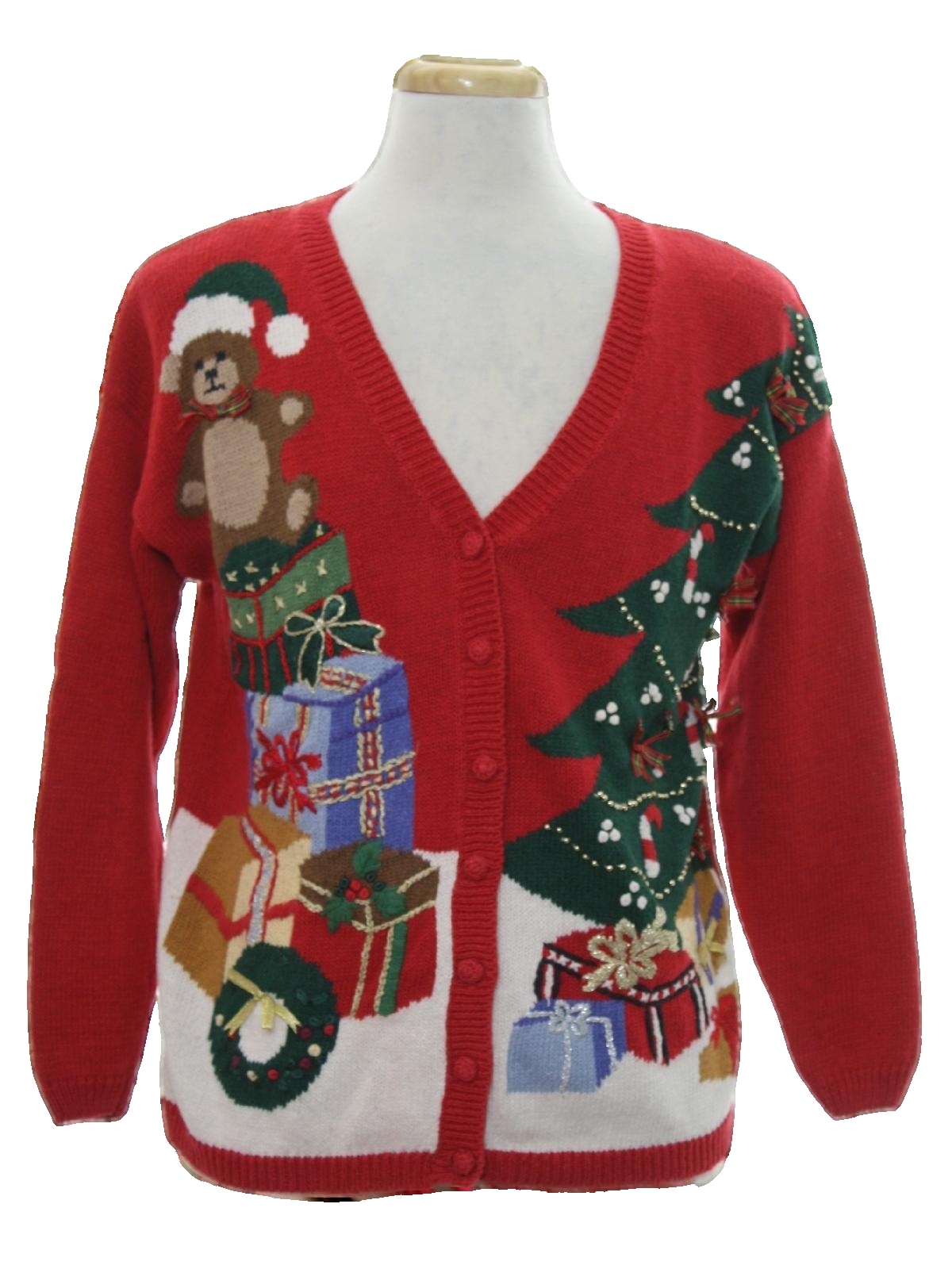 Ugly Christmas Cardigan Sweater: retro look -Carly St Claire- Unisex ...