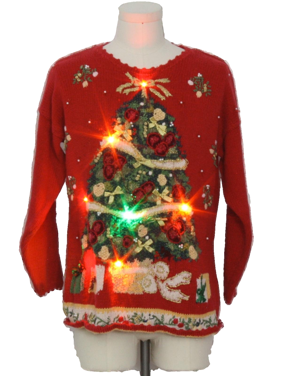 1990's Vintage Multicolor Lightup Ugly Christmas Sweater: 90s authentic ...