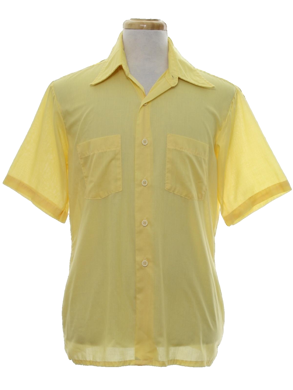 Arrow 60's Vintage Shirt: Late 60s -Arrow- Mens pale yellow polyester ...