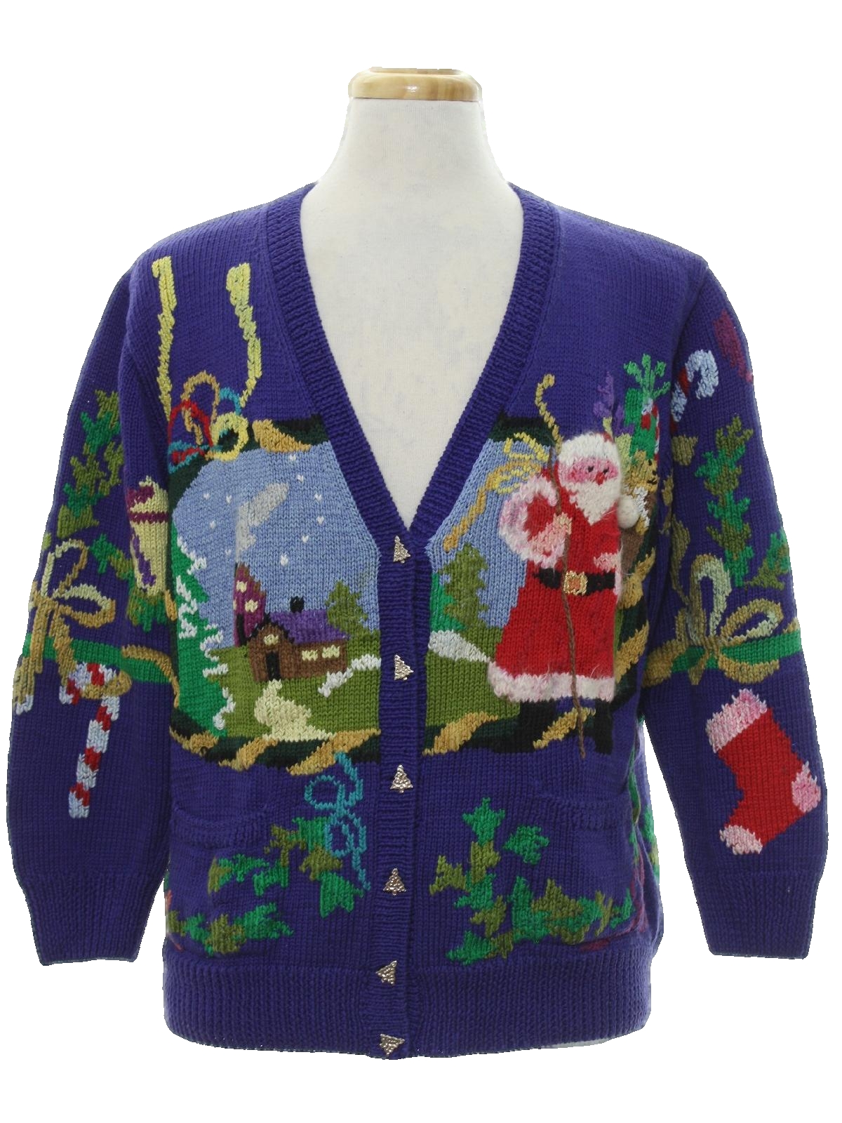 80s Vintage Ugly Christmas Cardigan Sweater: 80s authentic vintage ...