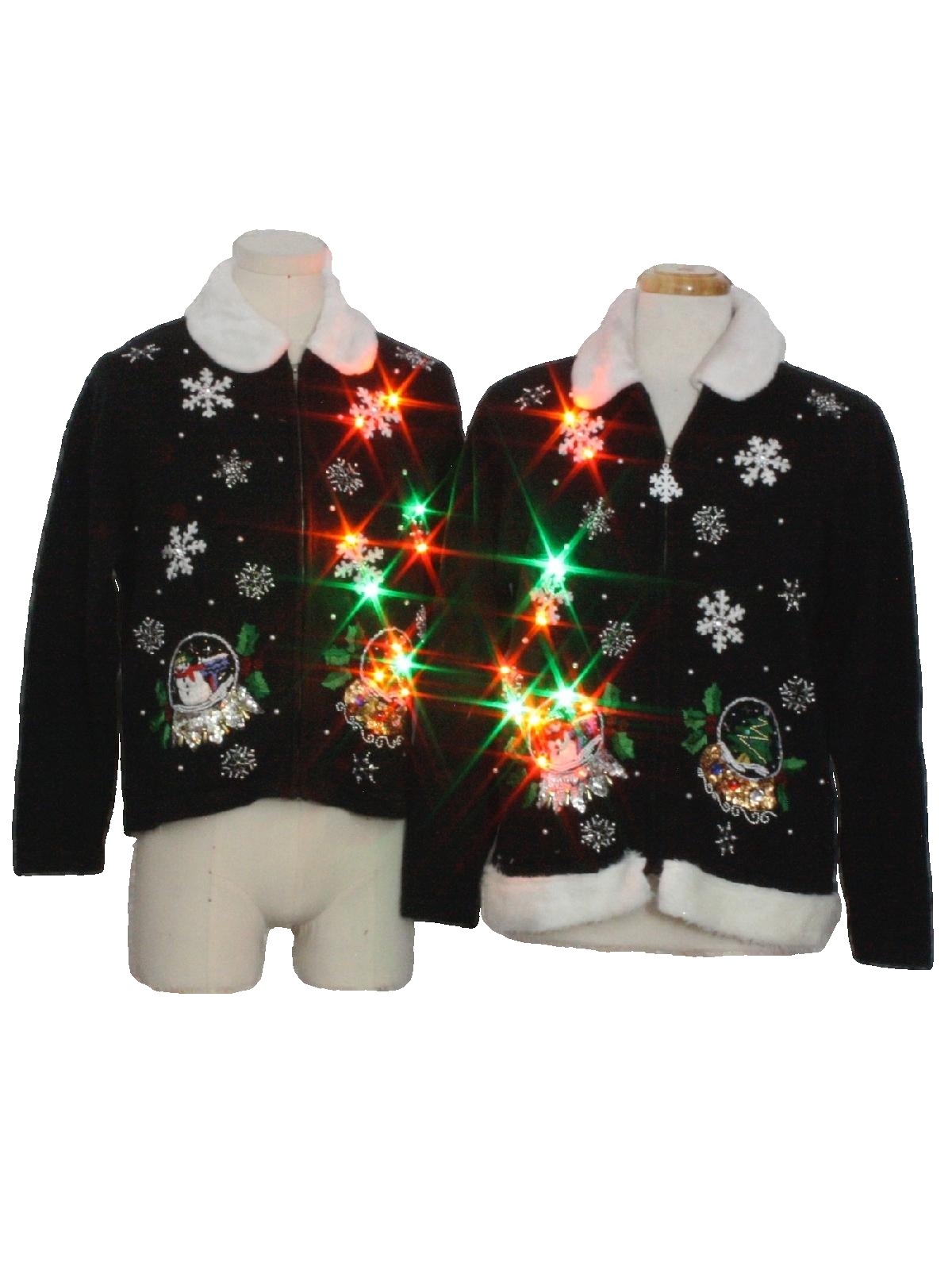 His And Hers Multicolor Lightup Ugly Christmas Matching Set Of Sweaters ...