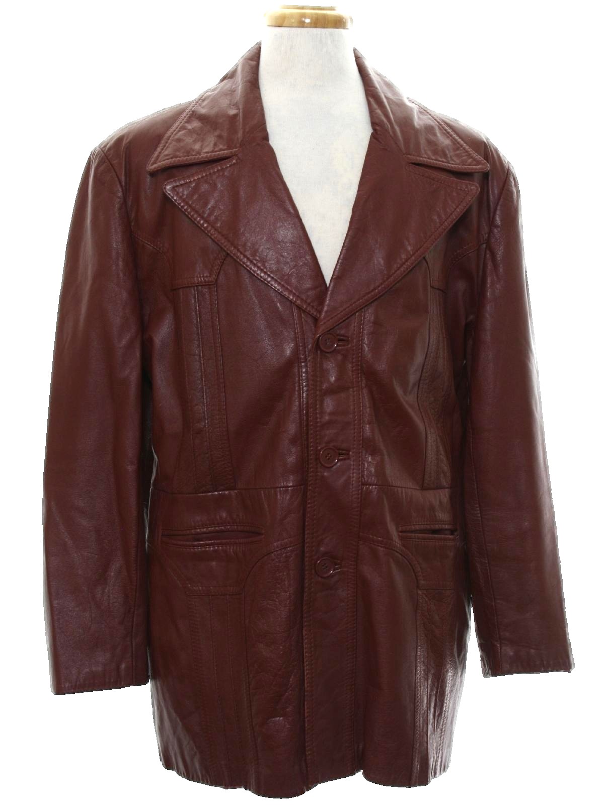 70's Montgomery Ward Leather Jacket: 70s -Montgomery Ward- Mens russet ...
