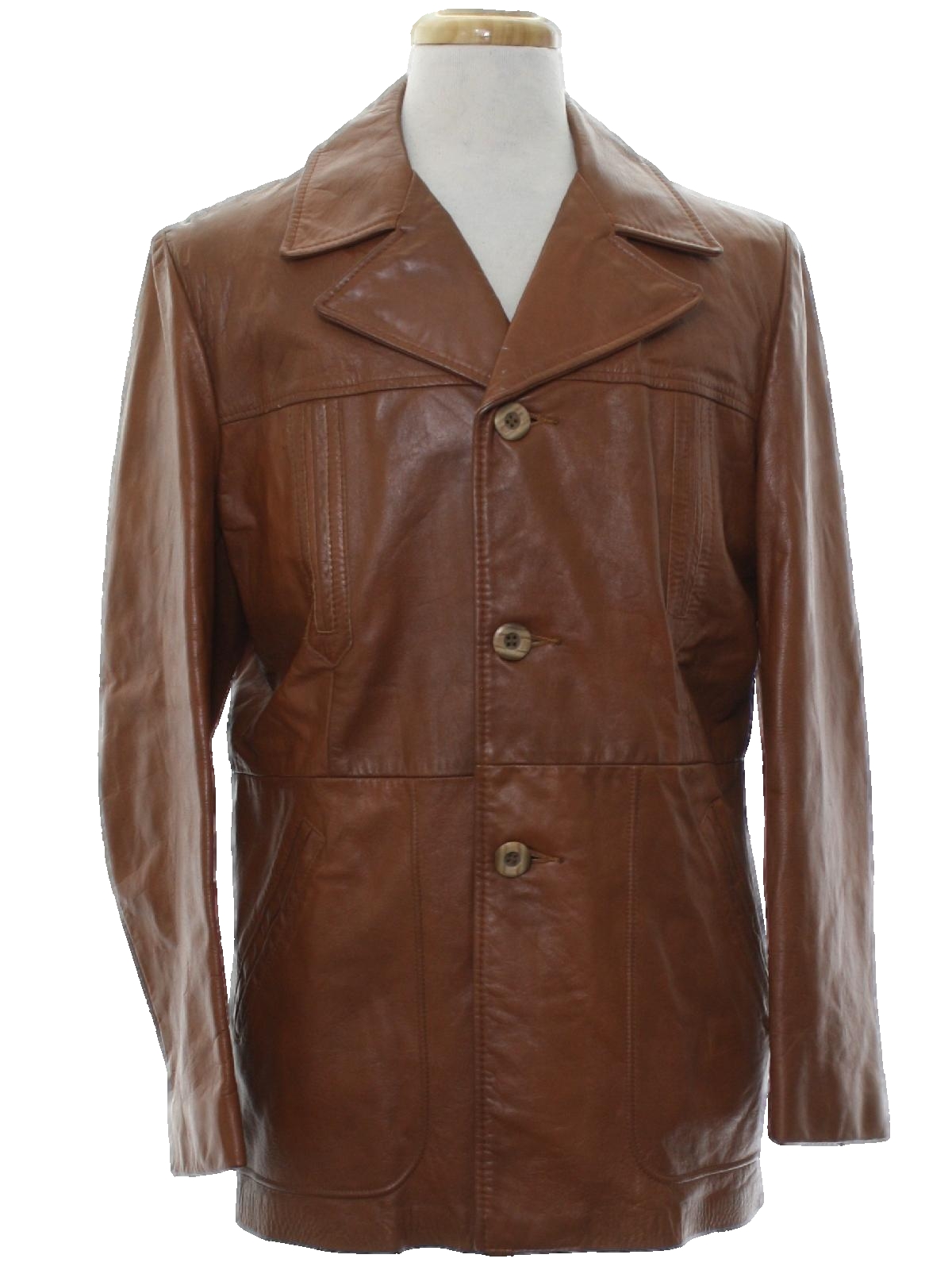 Retro 1970's Leather Jacket (Cresco) : 70s -Cresco- Mens warm brown ...