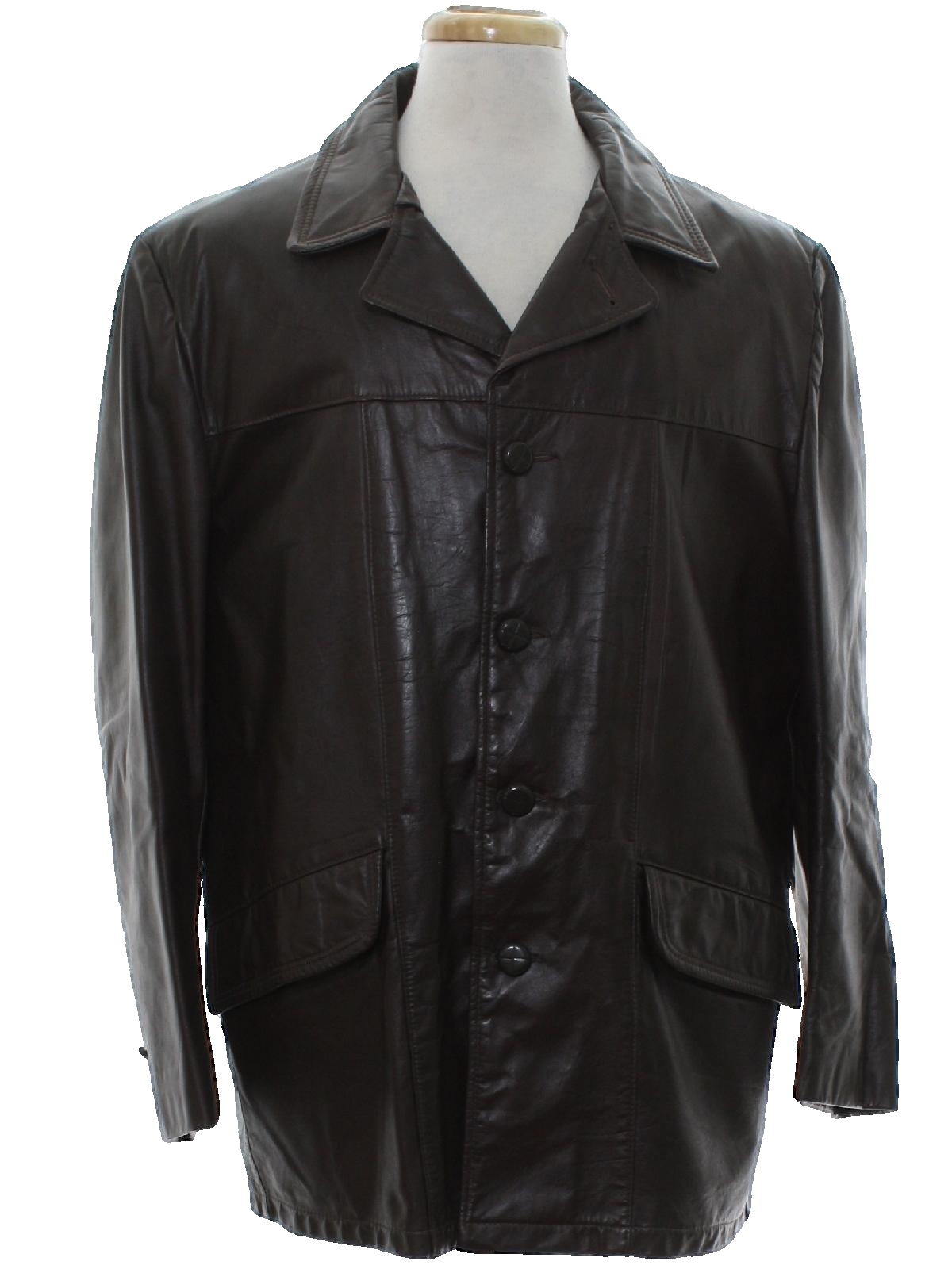 1960s Genuine Leather Leather Jacket: 60s -Genuine Leather- Mens dark ...