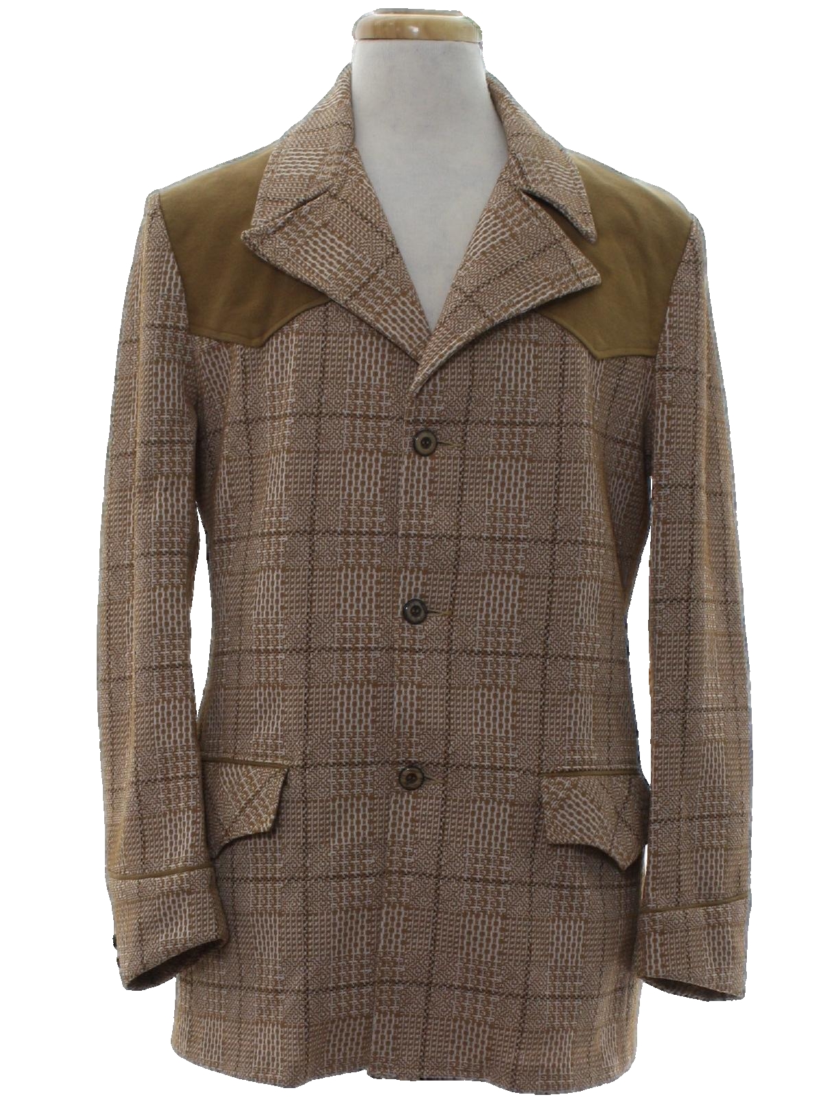 1970's Jacket (Trends): 70s -Trends- Mens white, tan and brown ...