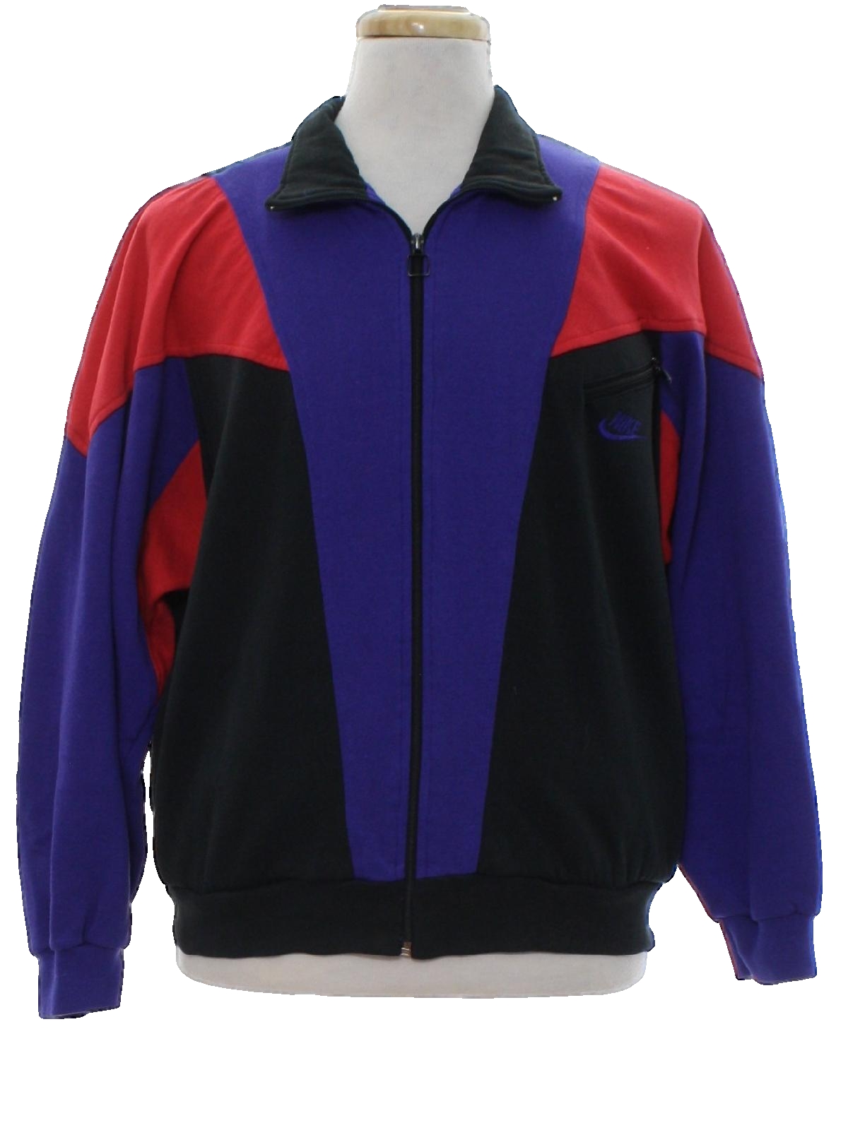 Vintage 1980's Jacket: 80s -NIKE grey tag- Mens black background ...