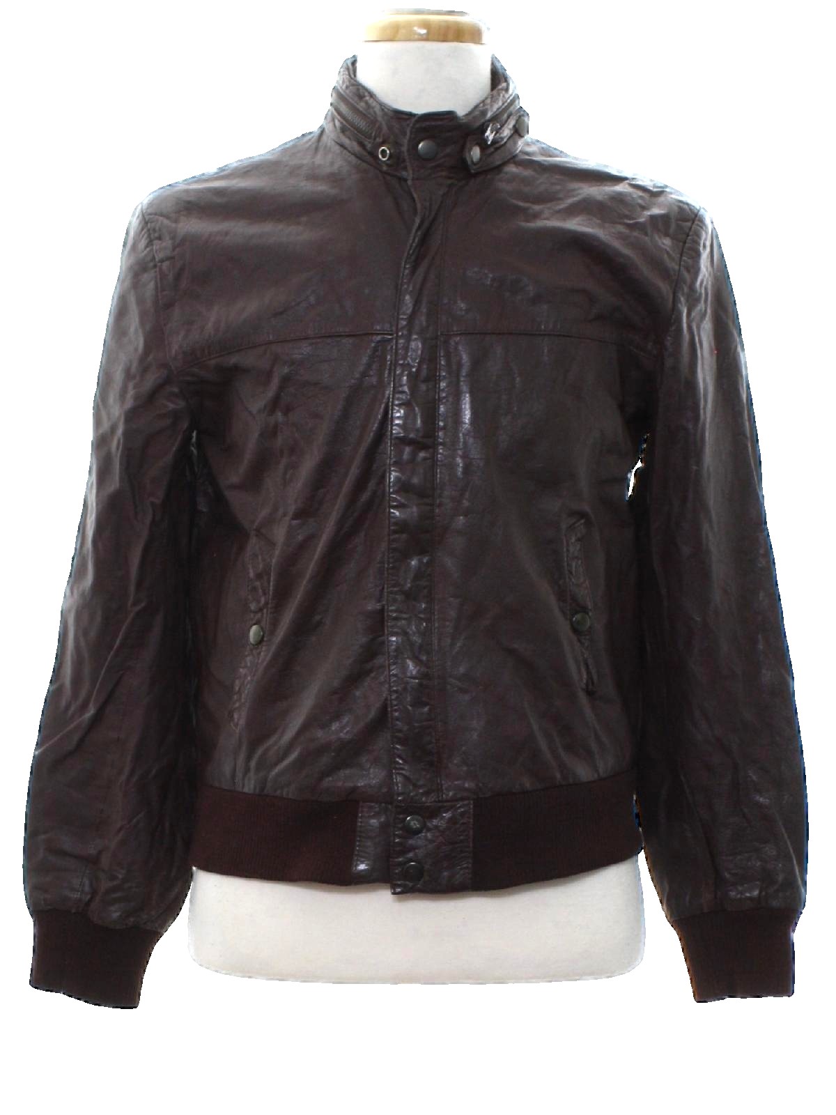 1980s Saddlery Leather Jacket: 80s -Saddlery- MensRaisin brown leather ...
