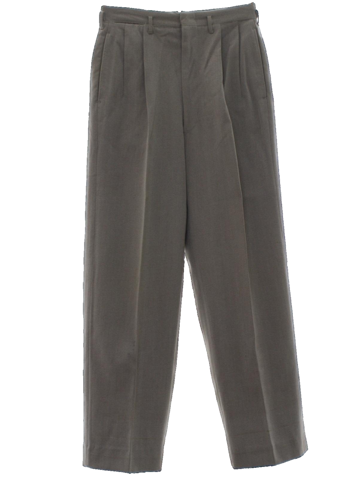 1950's Pants: Early 50s -No Label- Mens grey wool twill pleated pants ...