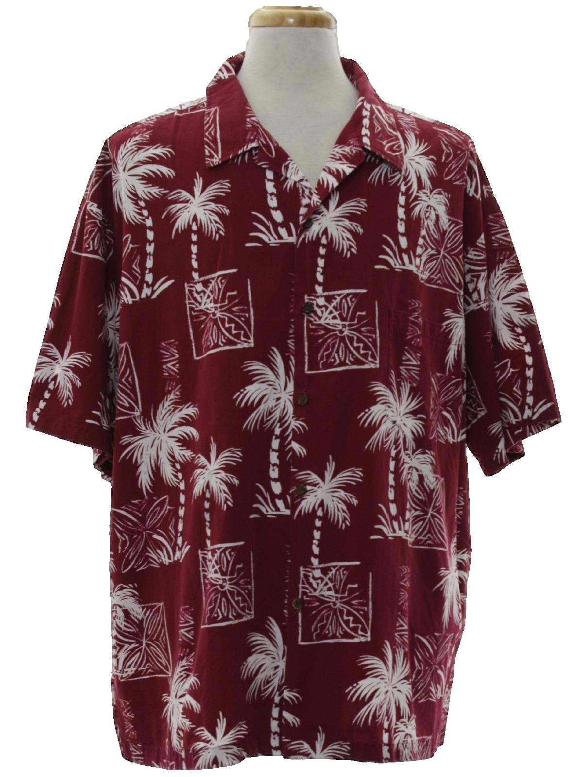 1980s Kalaheo Hawaii Hawaiian Shirt: 80s -Kalaheo Hawaii- Mens wine red ...