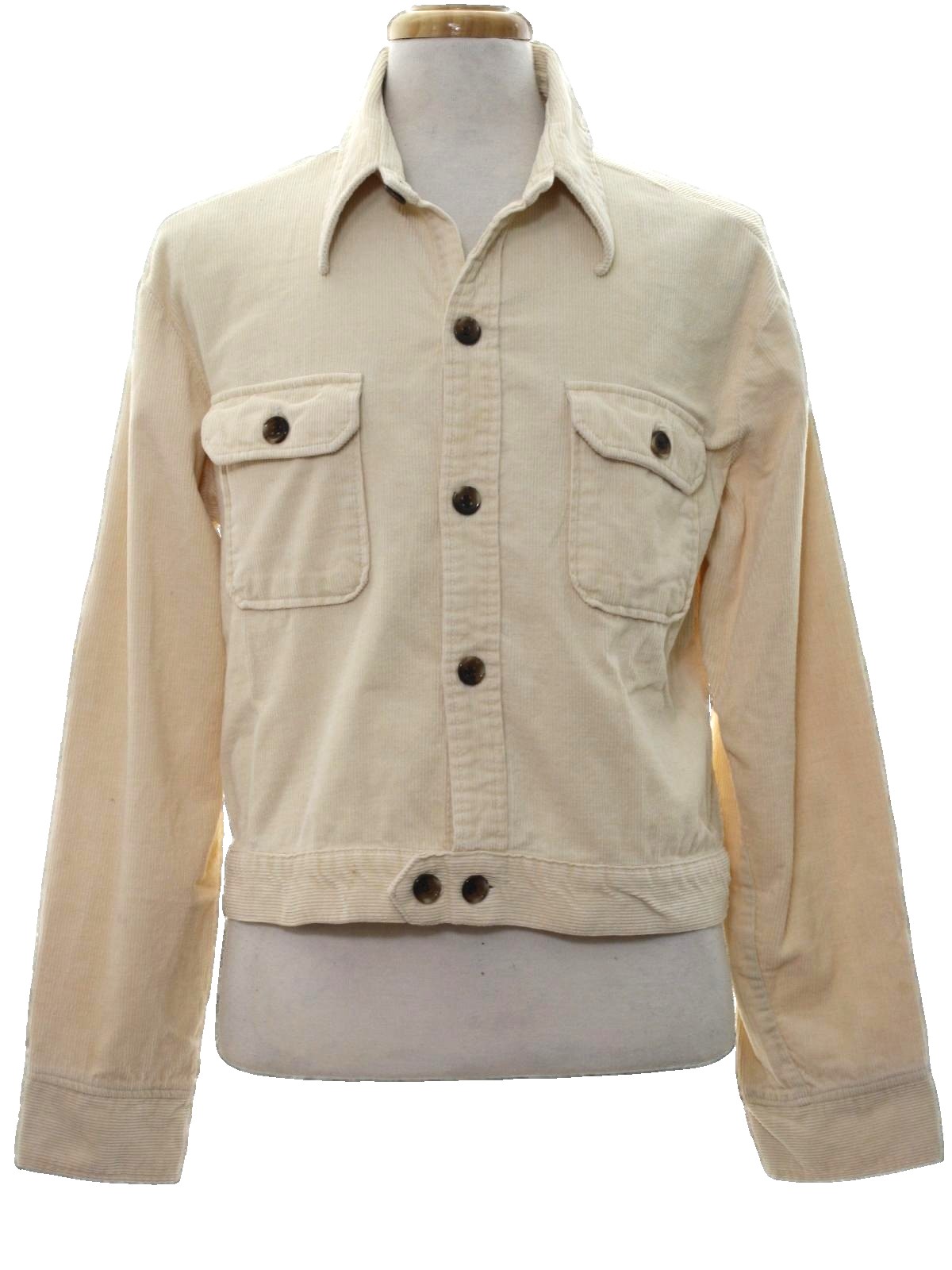 70's Levis Panatela Jacket: 70s -Levis Panatela- Mens ivory cotton