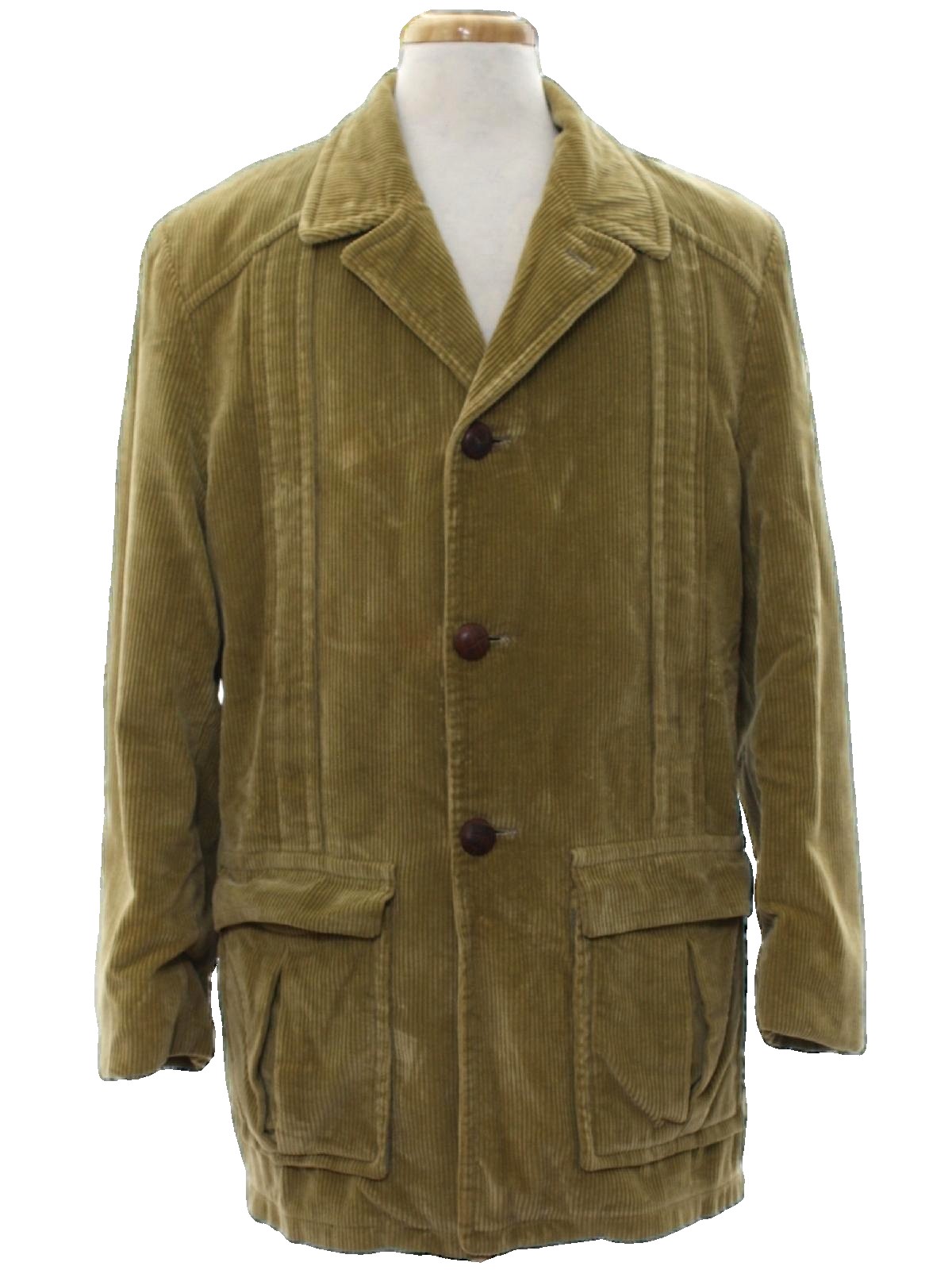 Retro 1960s Jacket: Late 60s -Strato Jac- Mens tan wide wale cotton ...