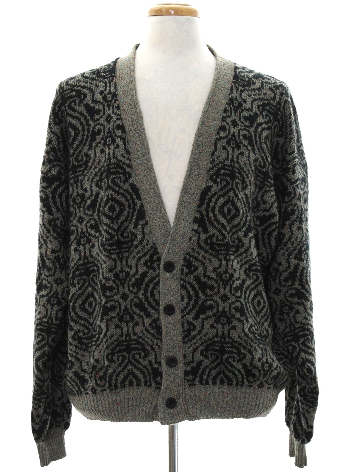 1980's Cambridge Classics Mens Totally 80s Cardigan Cosby Sweater