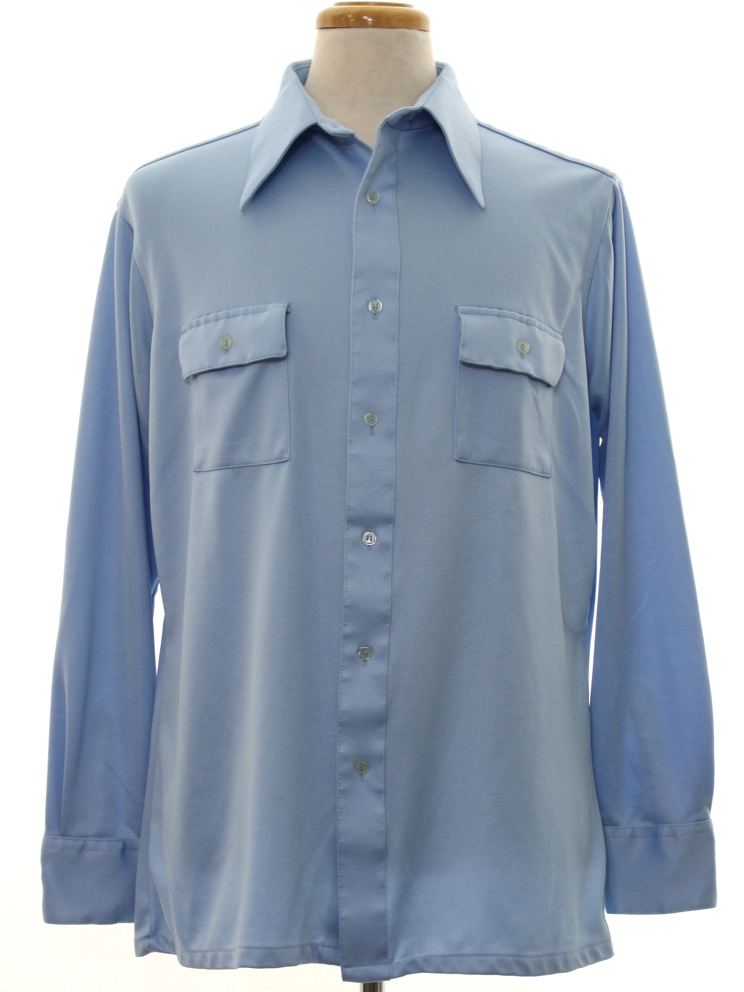 1970's Vintage JC Penny Shirt: 70s -JC Penny- Mens light blue ...